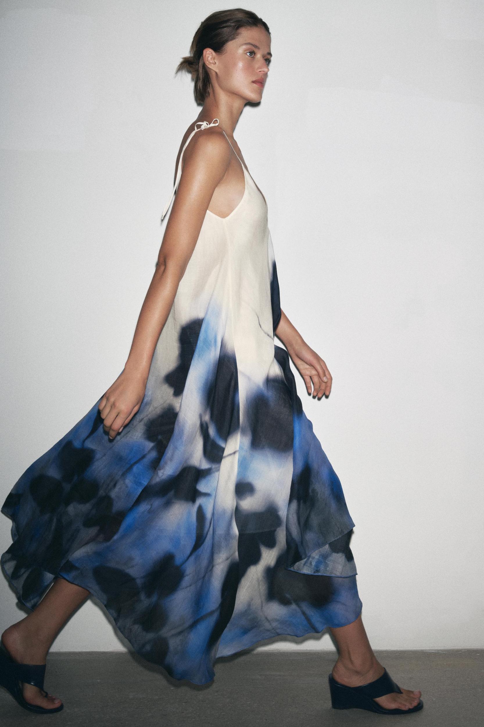 100% RAMIE PRINT DRESS ZW COLLECTION Product Image