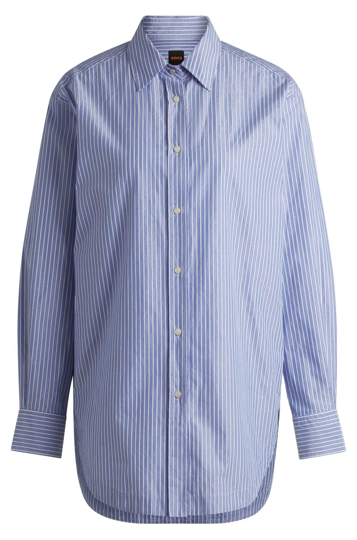 Relaxed-fit blouse in striped poplin Product Image