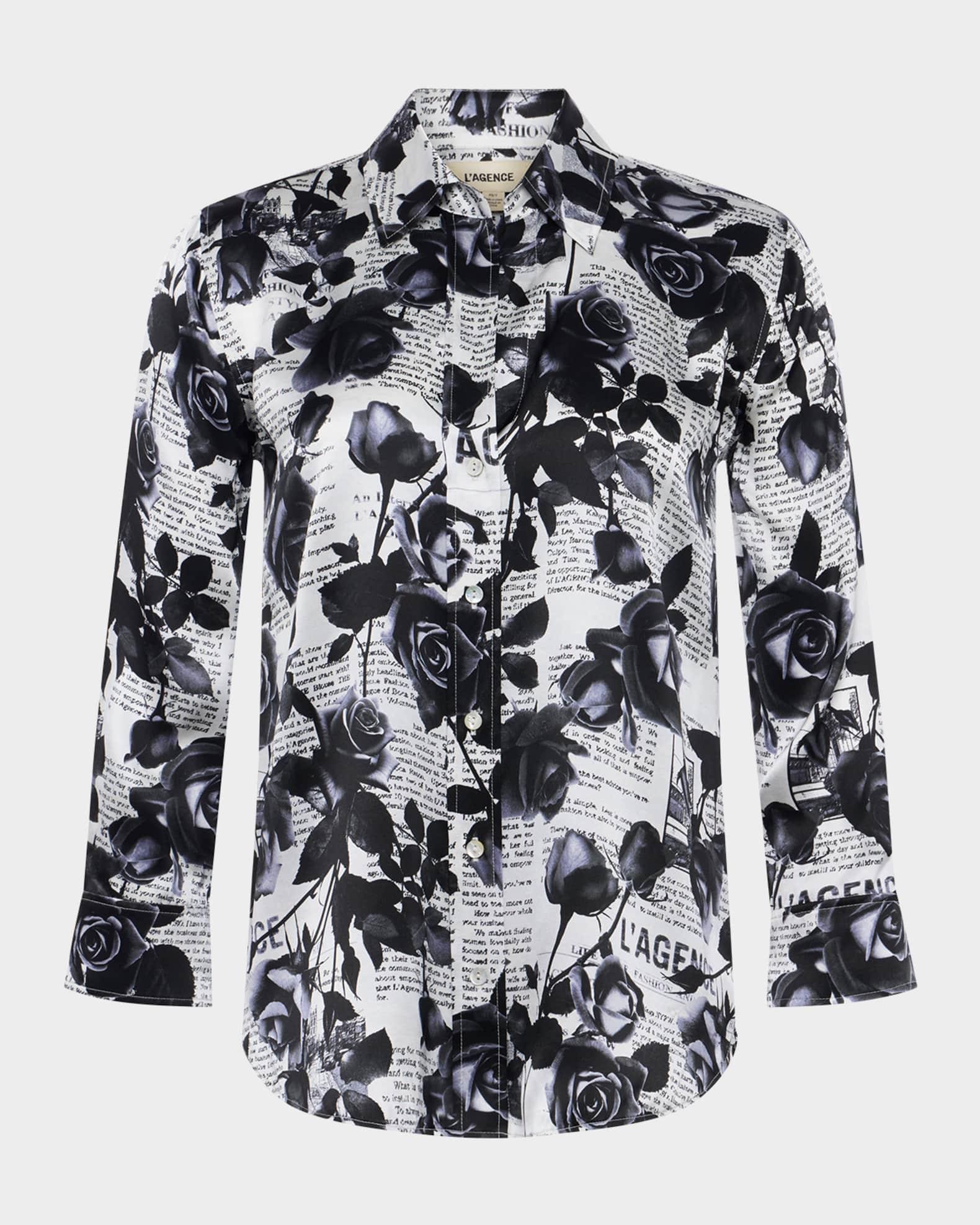 Rose Newspaper Dani Silk Blouse Product Image