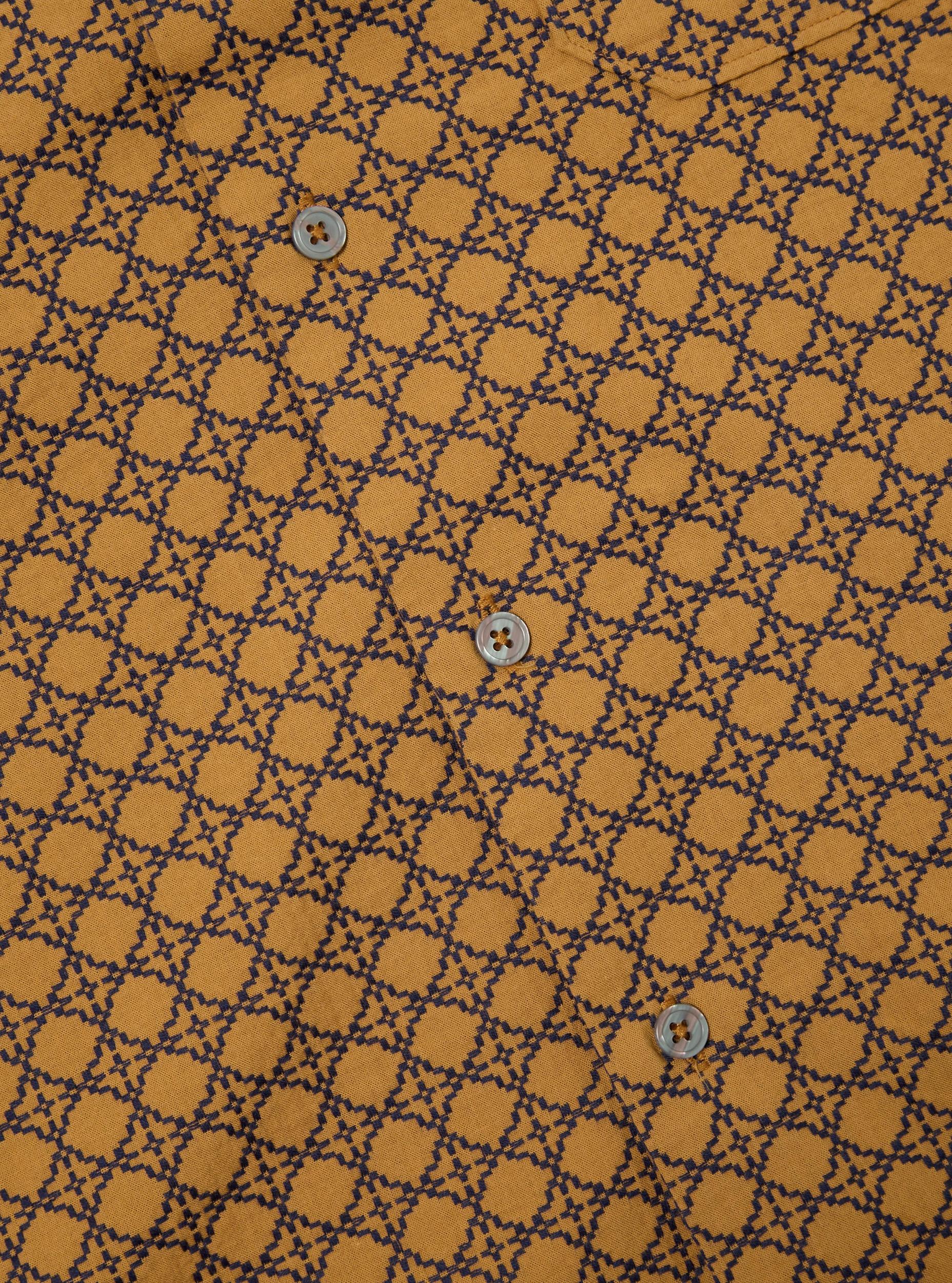 Gold/Navy Rhodes Cotton Road Shirt Product Image