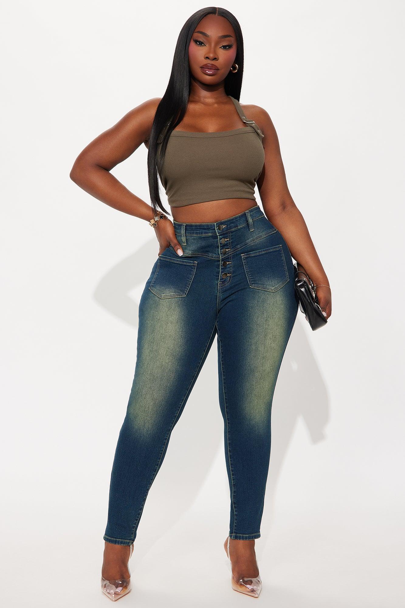 Hot Stuff Low Rise Tinted Skinny Jeans - Vintage Wash Female Product Image