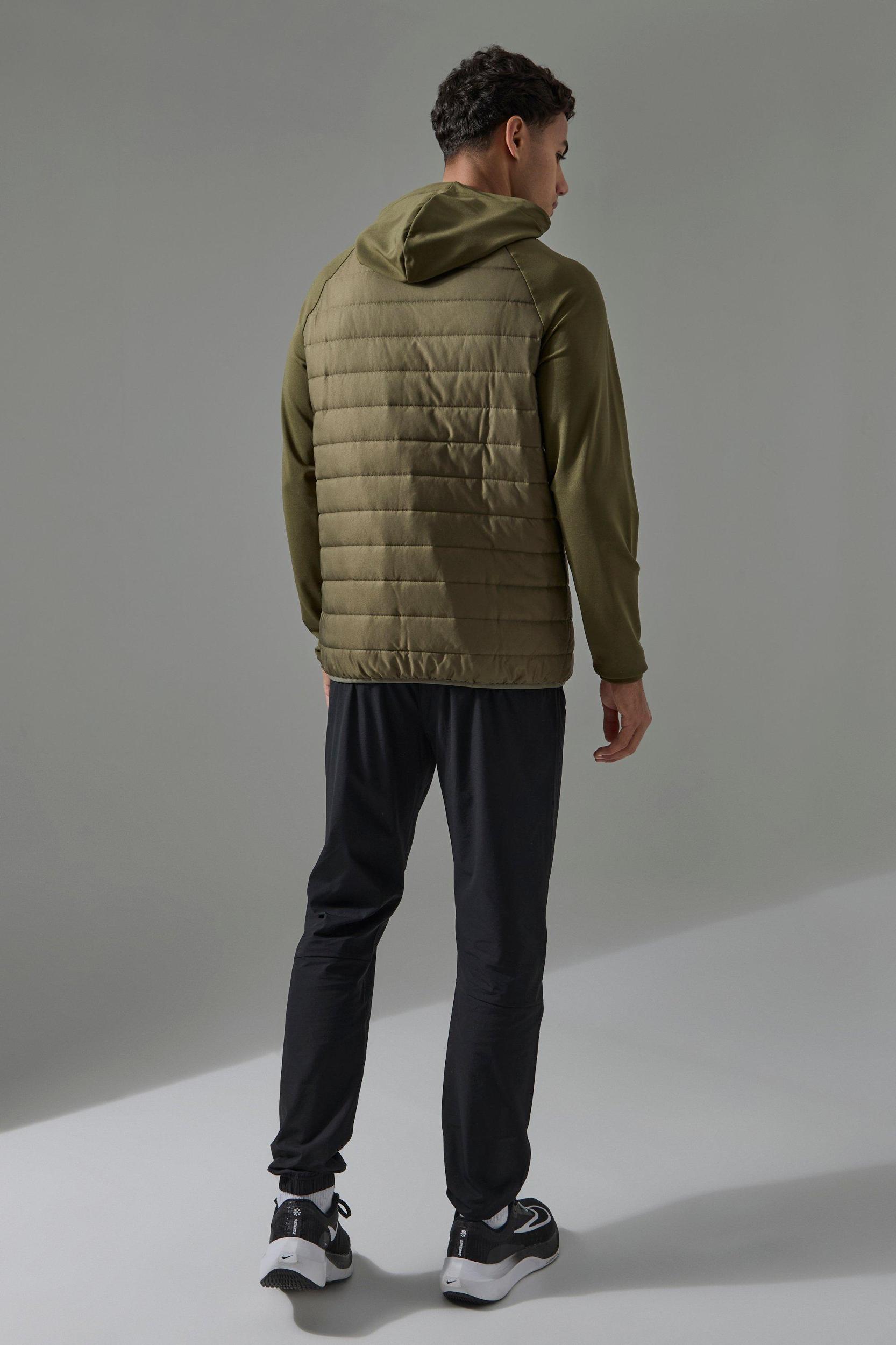 Man Active Quilted Zip Through Hoodie | boohooMAN USA Product Image