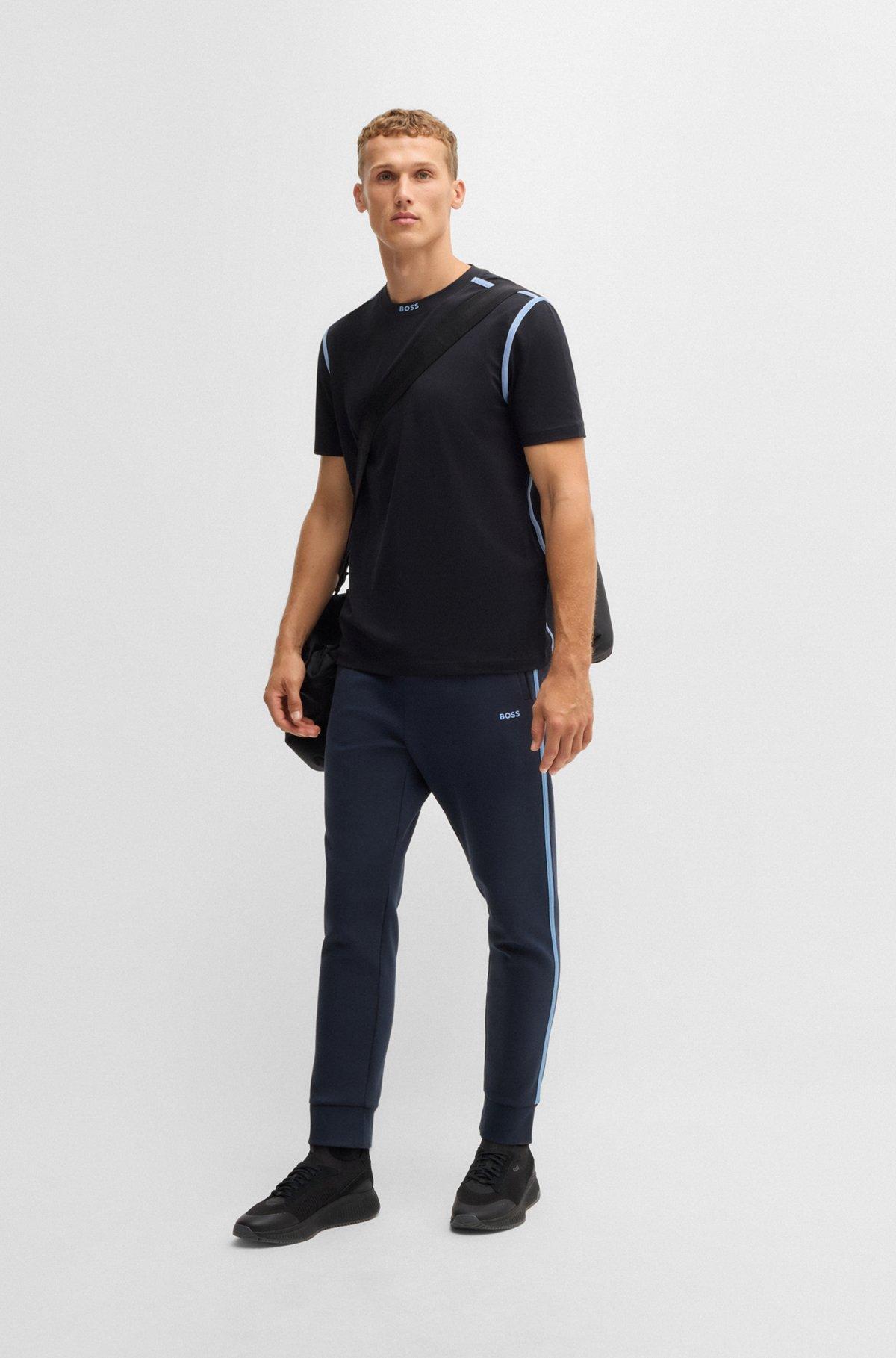 Stretch-cotton T-shirt with tape trims Product Image