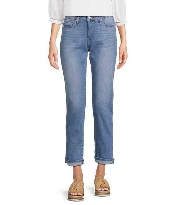 Code Bleu Weekend Stretch Denim High Rise Embroidered Boyfriend Jeans Product Image