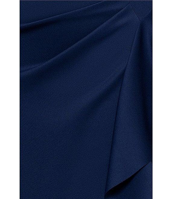 Xscape Plus Size 3/4 Sleeve Ruched Scuba Gown Product Image