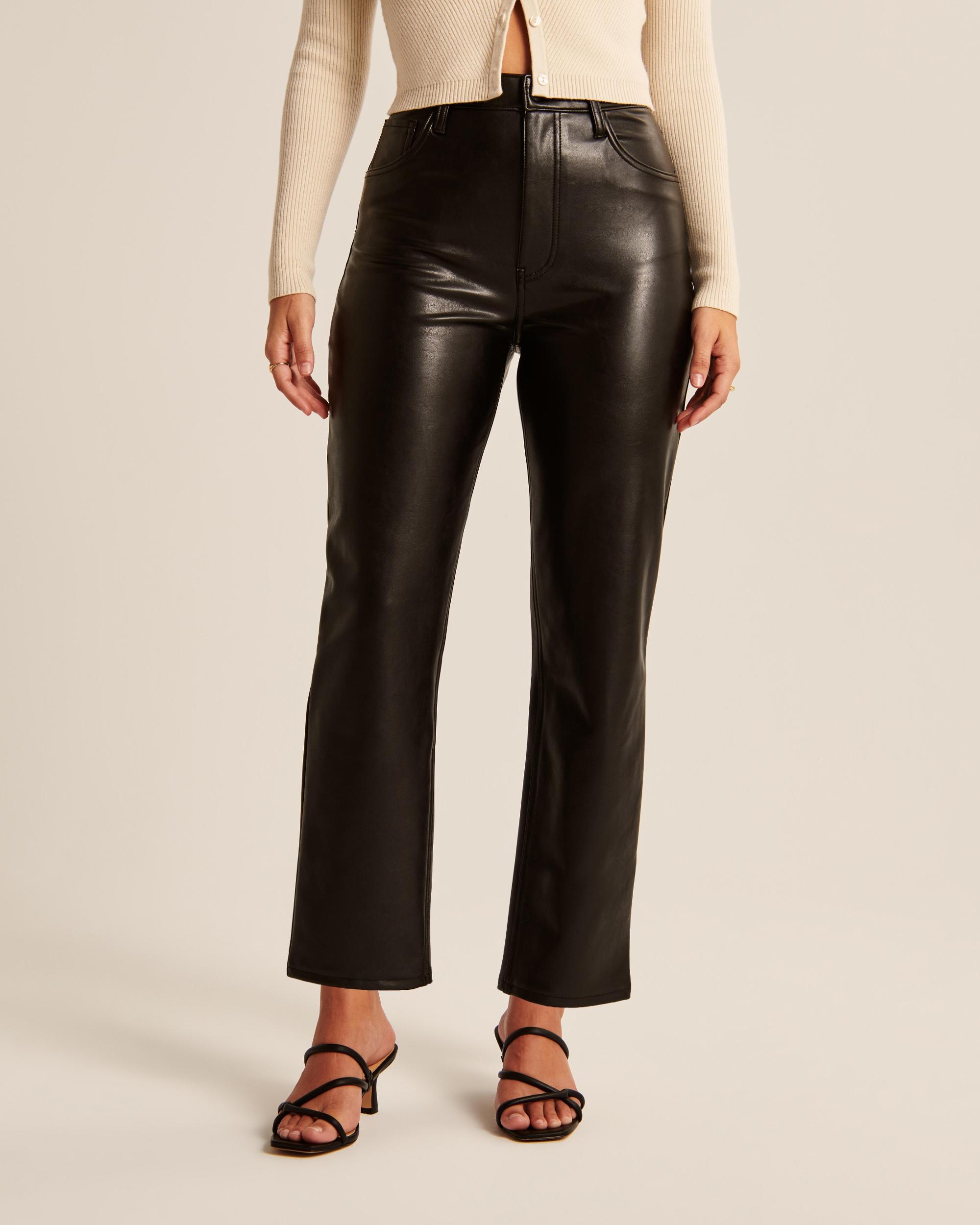 Curve Love Vegan Leather Ankle Straight Pant Product Image