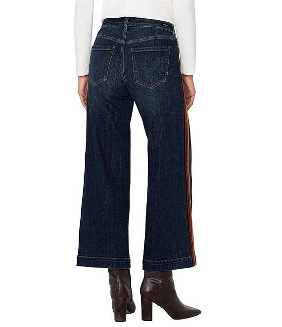 Liverpool Los Angeles Stretch Denim Stride Wide Leg Velvet Trim Jeans Product Image