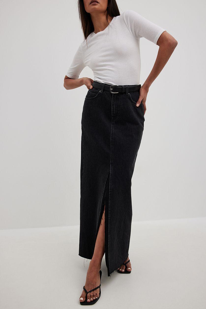 Denim Wide Maxi Skirt Product Image