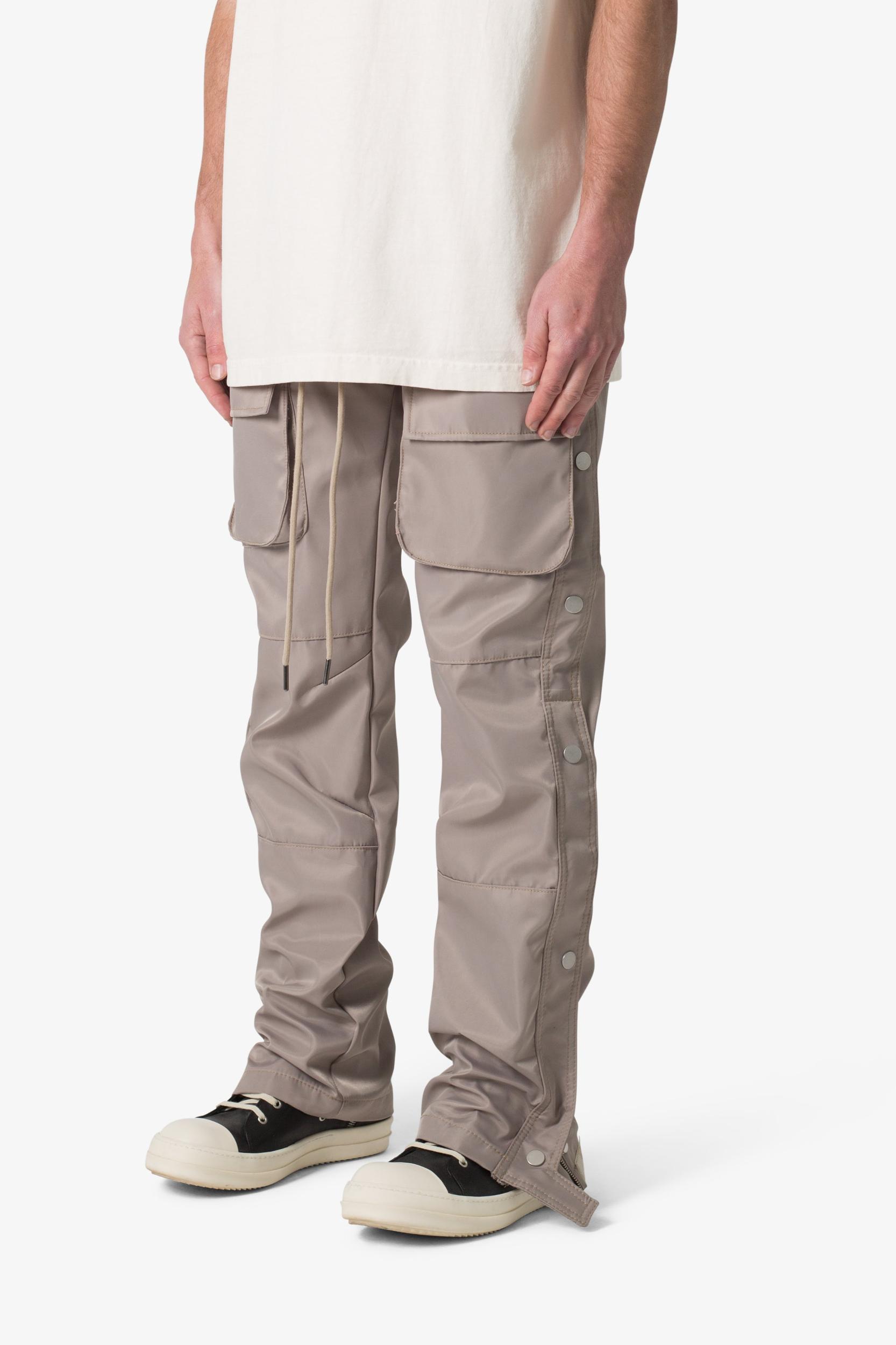Snap Front Cargo Pants - Grey Product Image