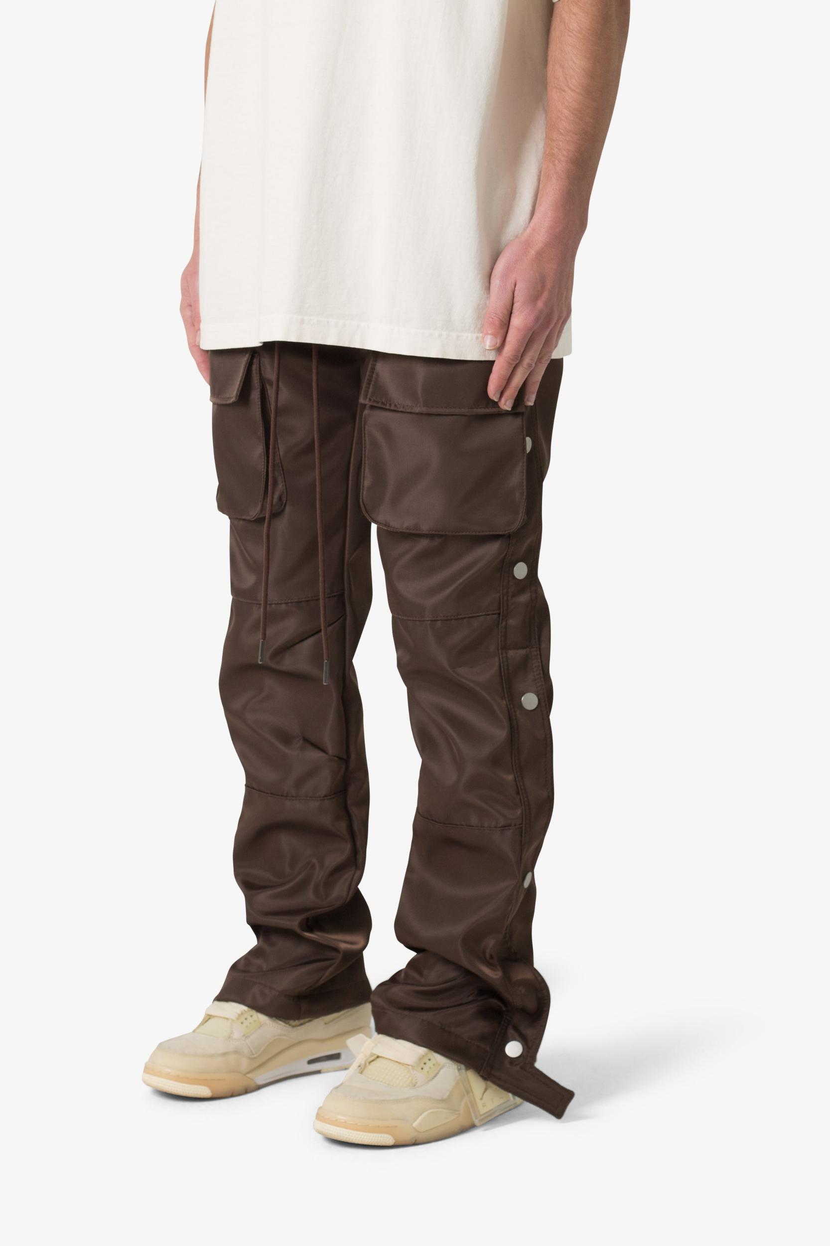 Snap Front Cargo Pants - Brown Product Image