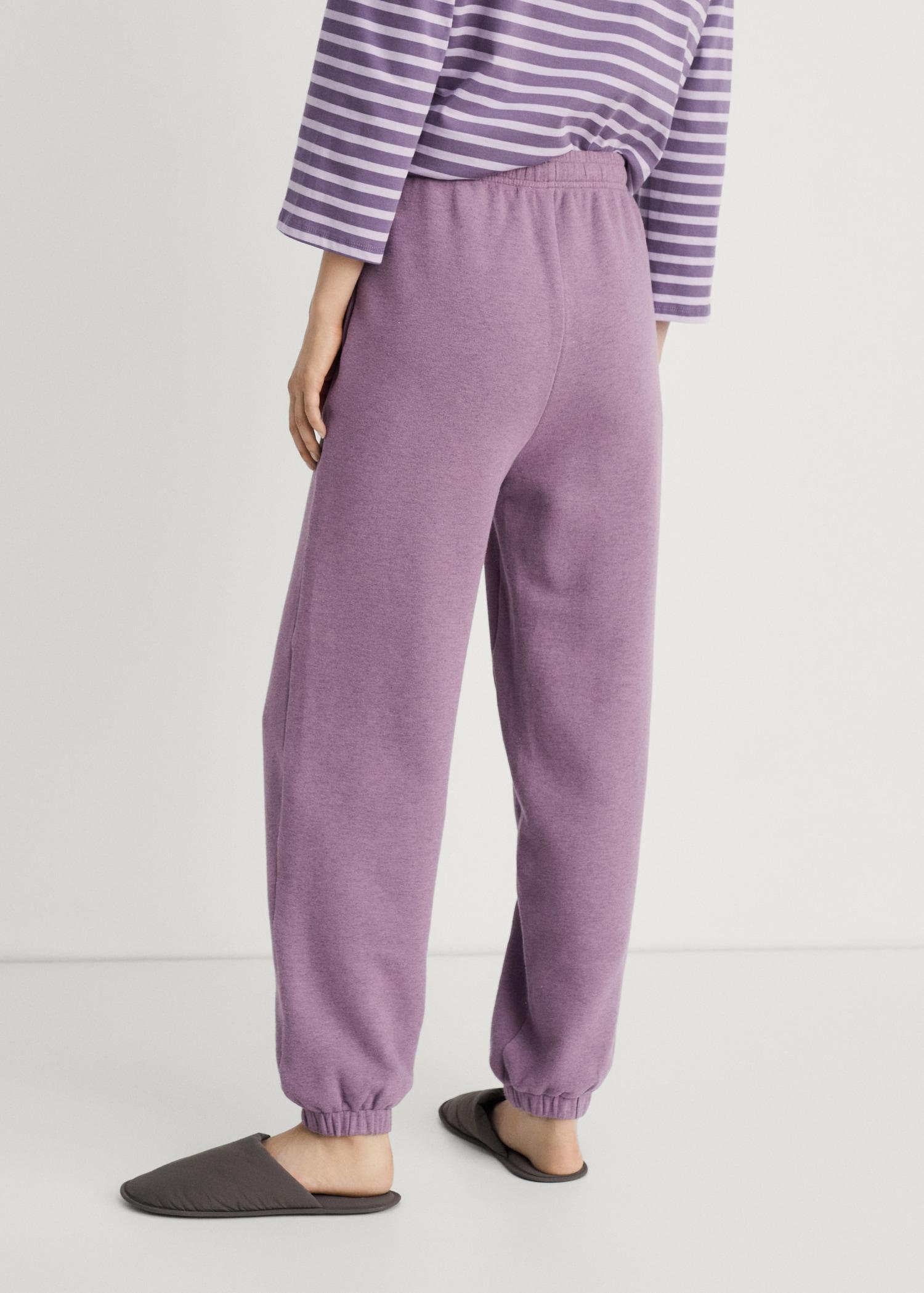 Heather fleece cotton pants - Women | MANGO USA Product Image