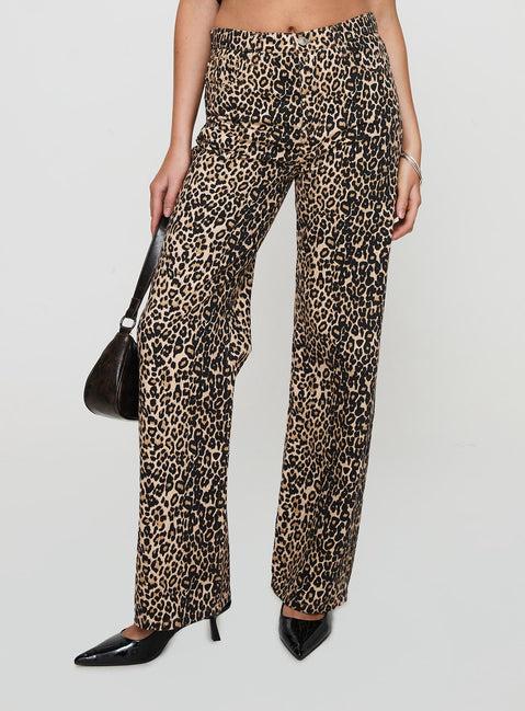 Pezzi Straight Leg Jeans Leopard Product Image