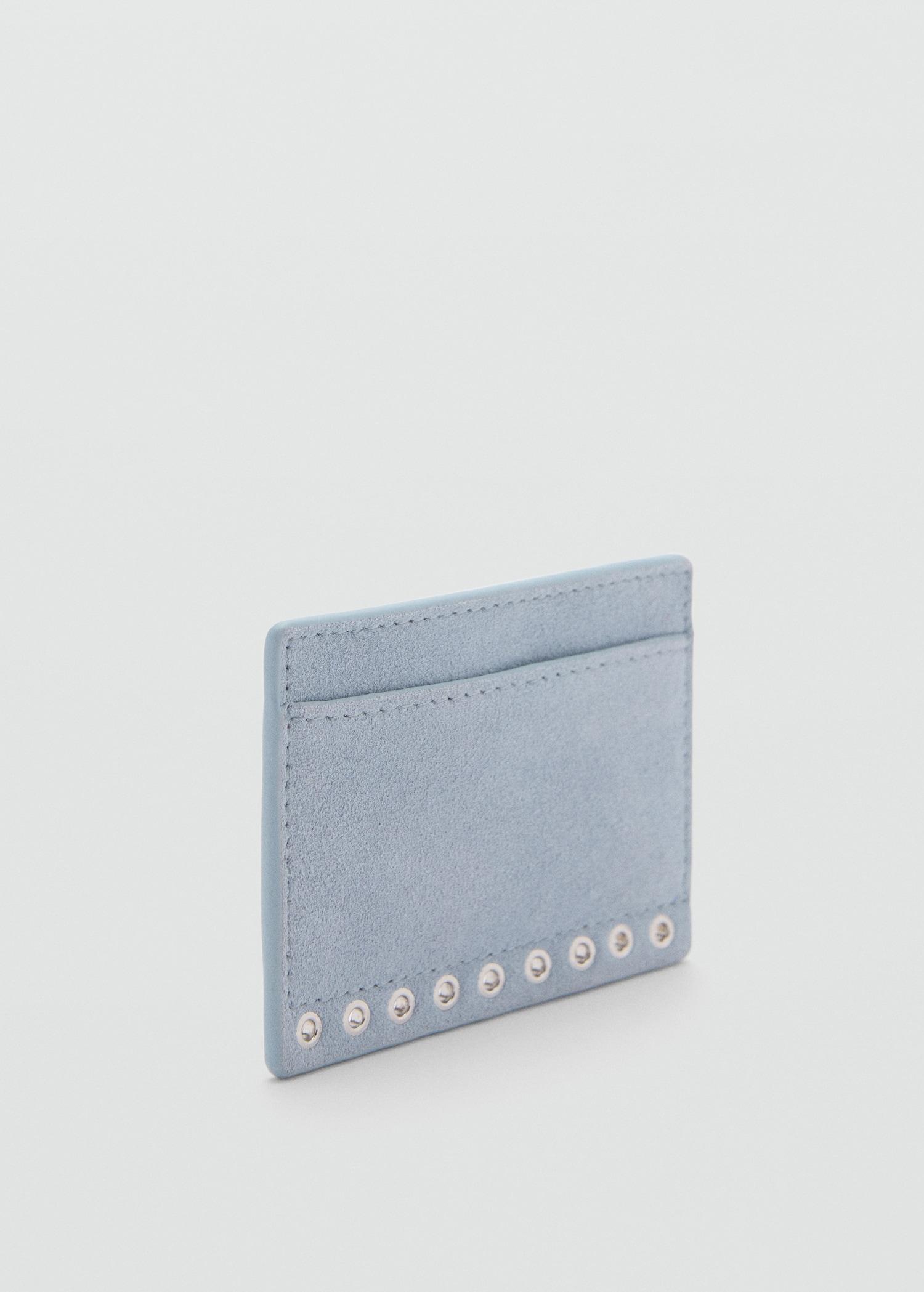 Suede die-cut card holder - Women | MANGO USA Product Image