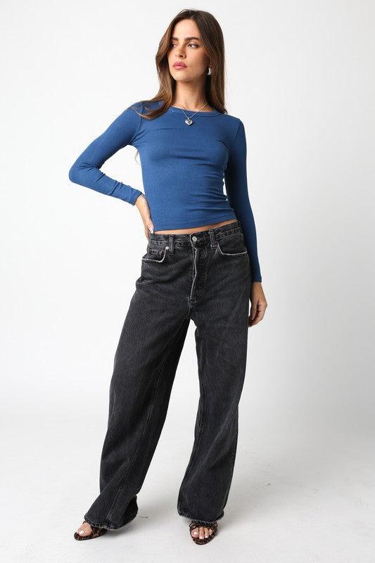 FINAL SALE Madelyn Rib Knit Long Sleeve Top Product Image