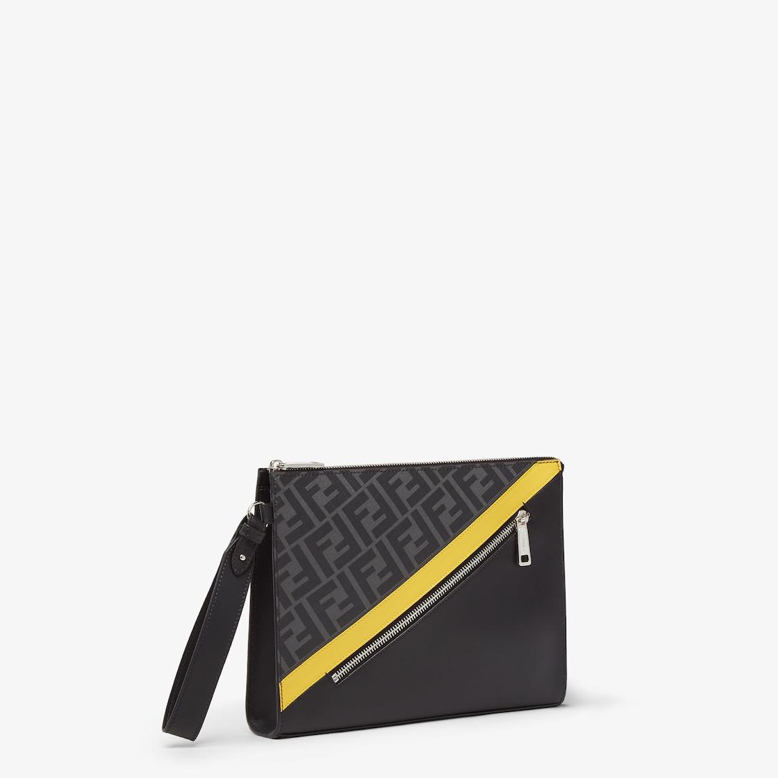 Fendi Diagonal ClutchGray fabric pouch Product Image