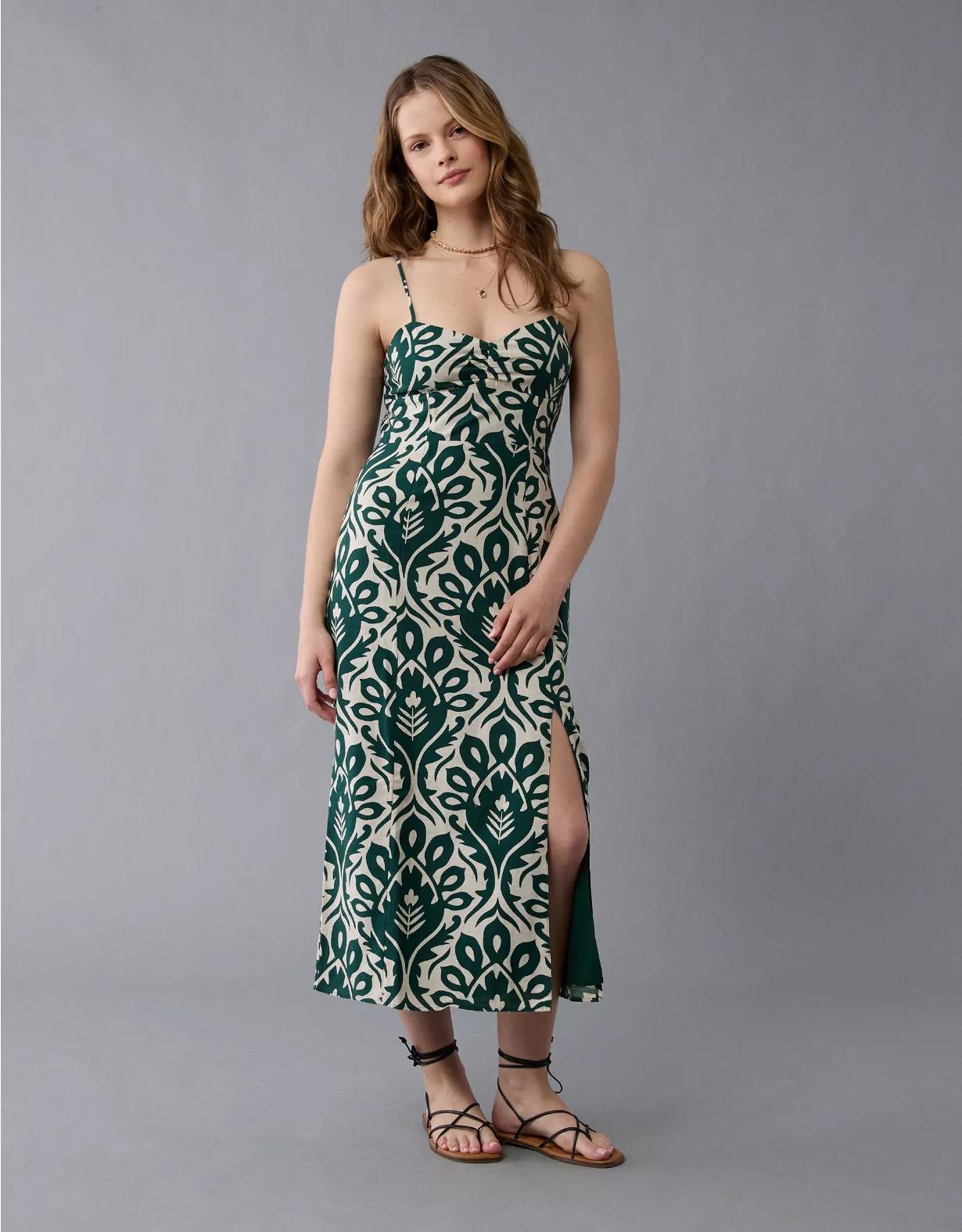 AE Catie Corset Printed Column Midi Dress Product Image