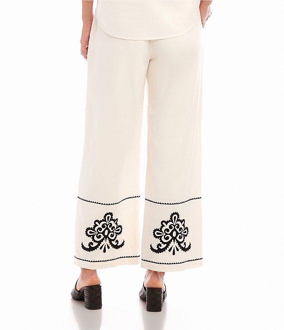 Karen Kane Embroidered Wide Leg Pants Product Image