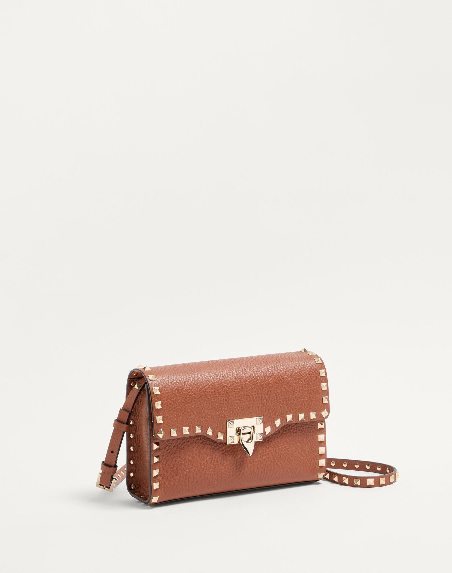 Small Rockstud Grainy Calfskin Crossbody Bag Product Image