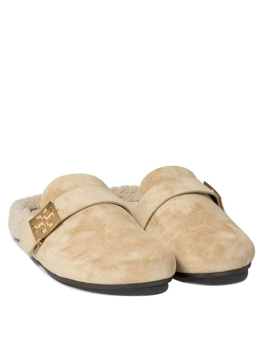 TORY BURCH Mules Mellow In Shearling Color Taupe In Brown Product Image