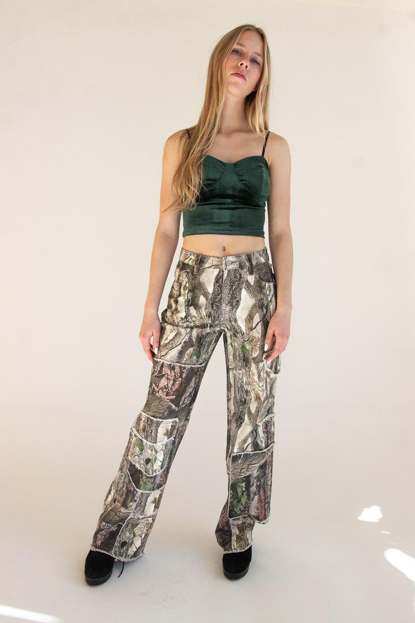 Patchwork Woodland Camo Jeans Product Image