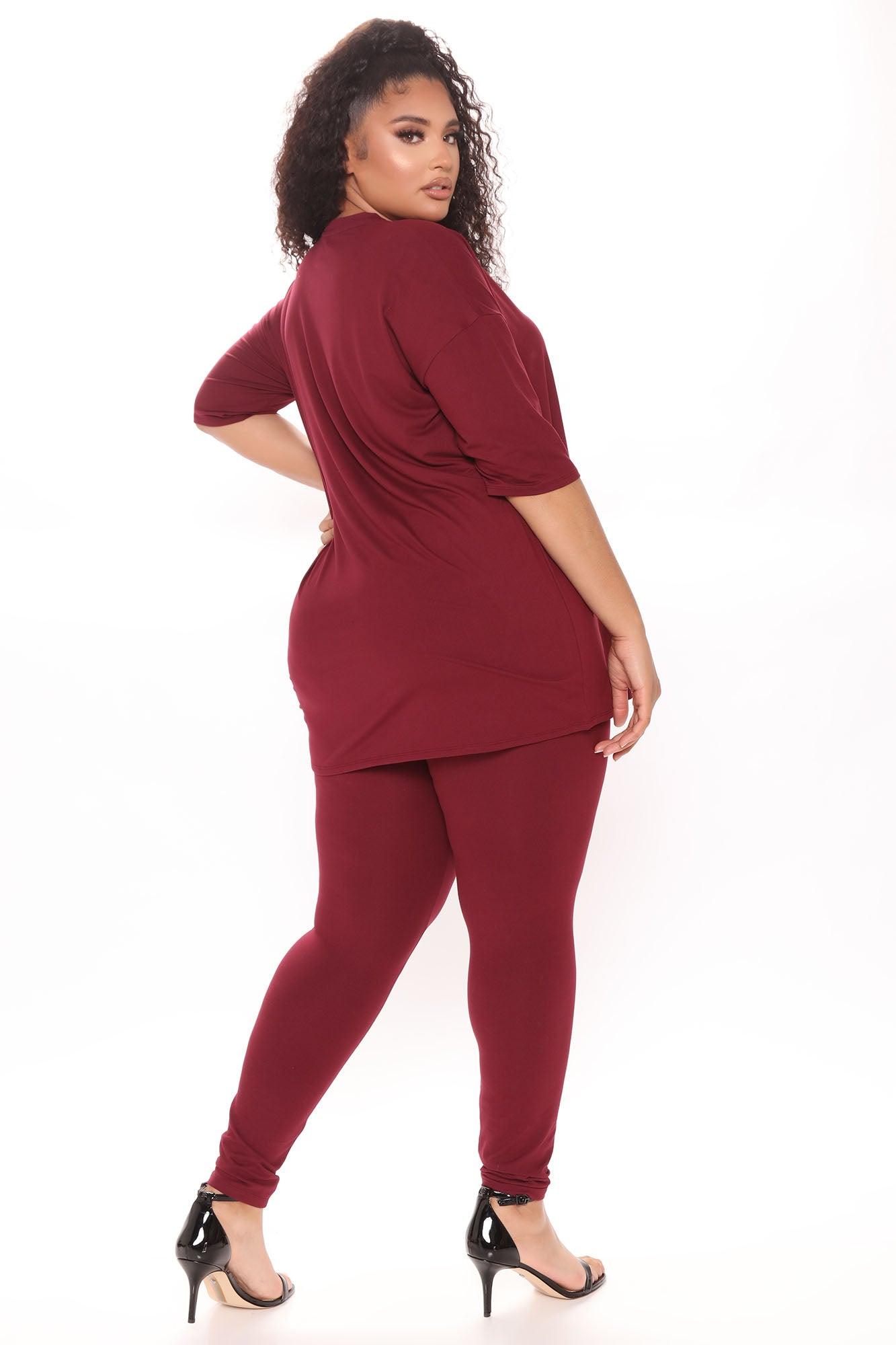Weekend Vibes Legging Set - Wine Product Image