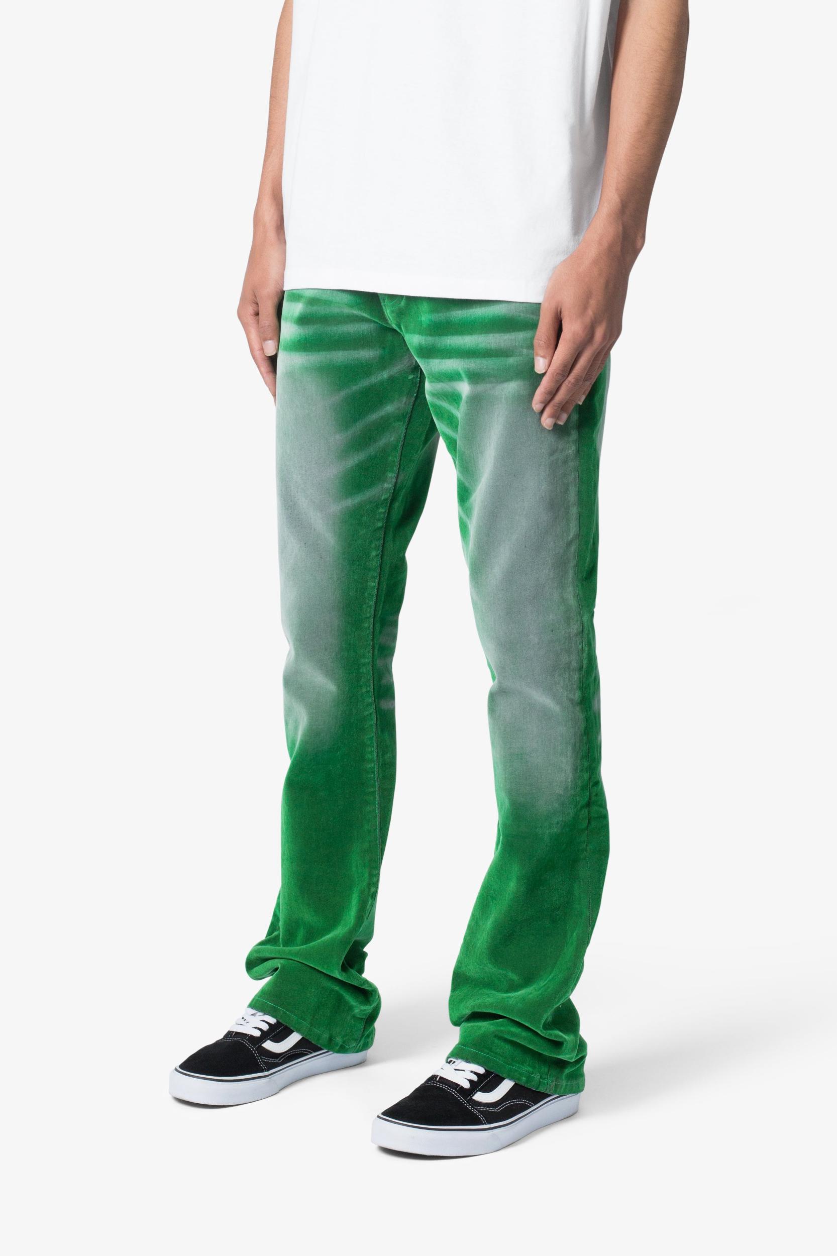 B658 Gecko Suede Flare Denim - Green Product Image