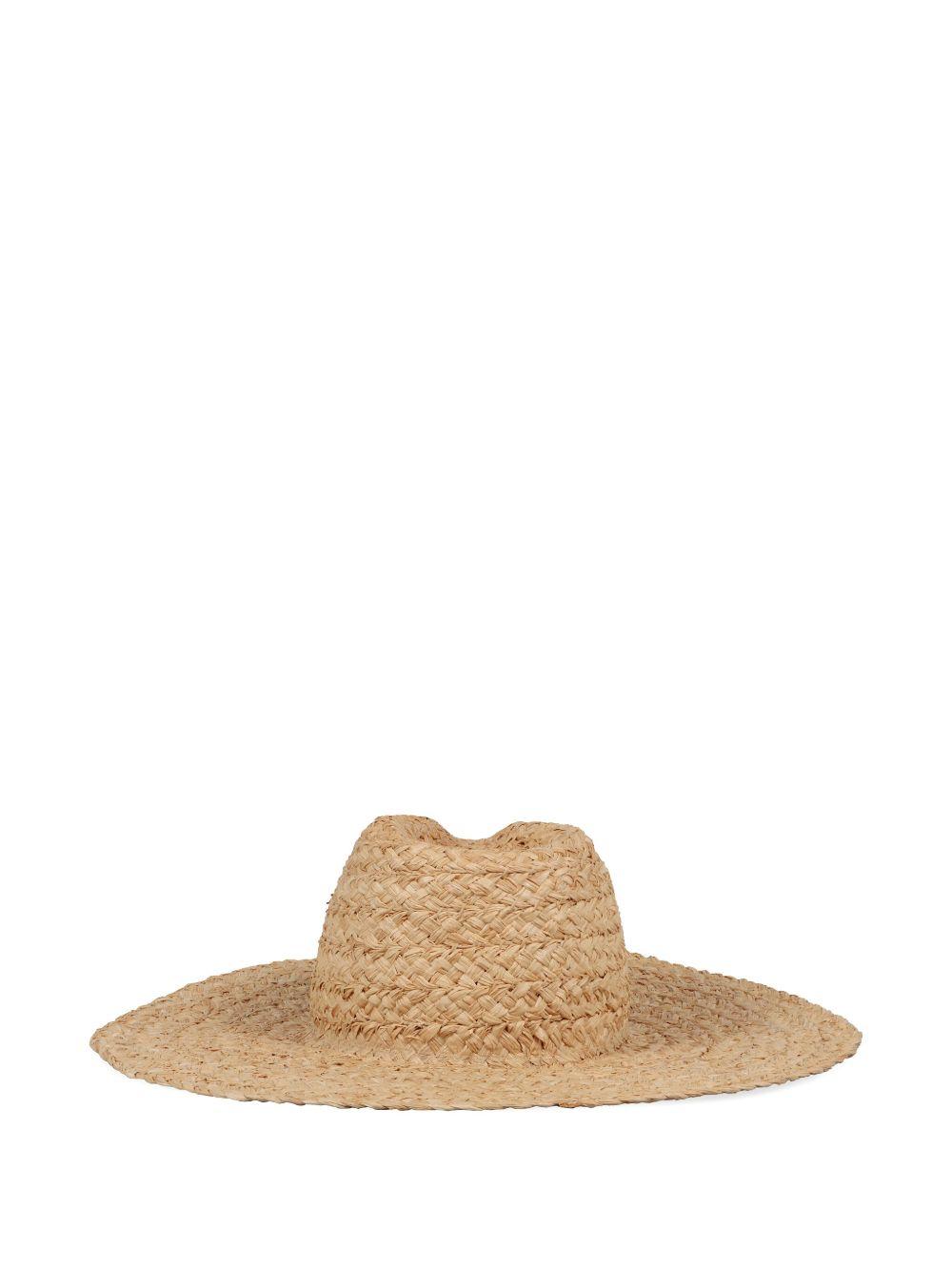 logo-detail raffia hat Product Image