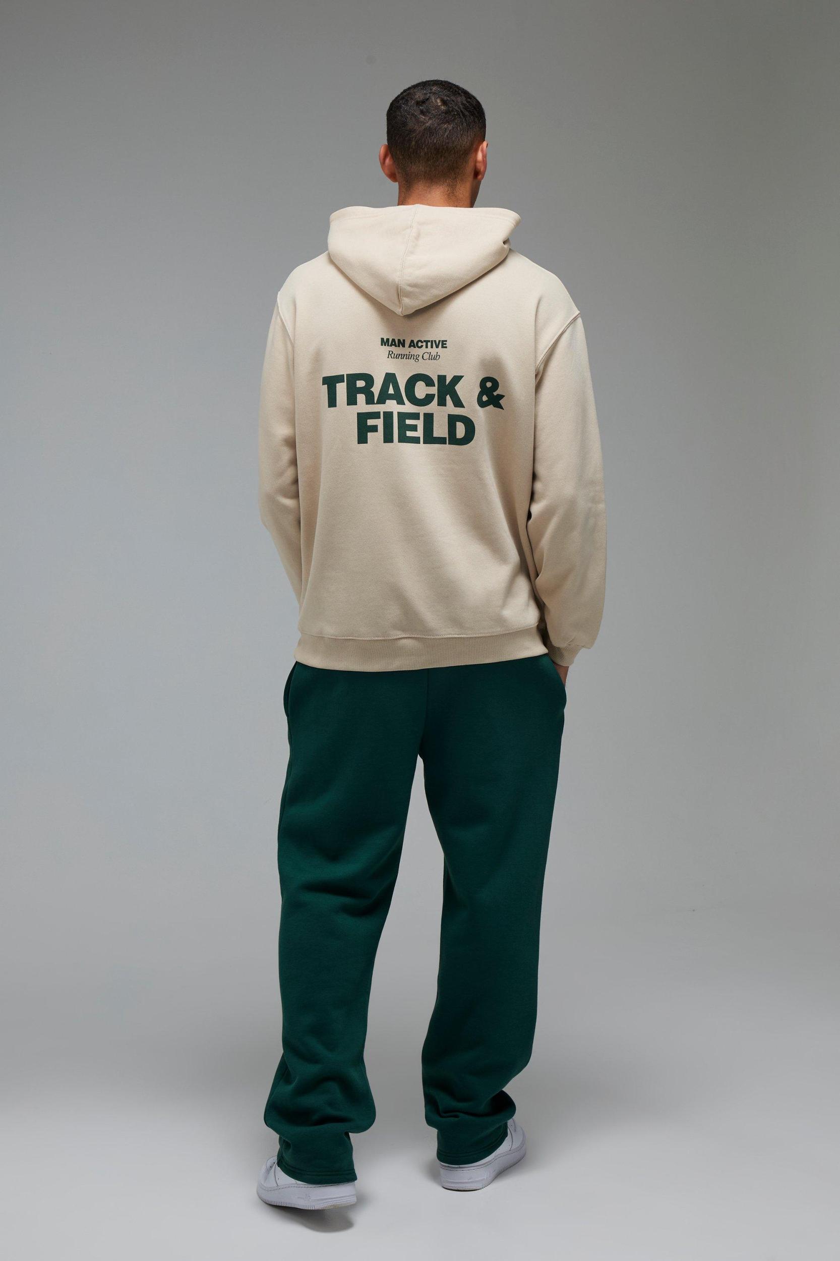 Man Active Track & Field Oversized Hoodie | boohooMAN USA Product Image