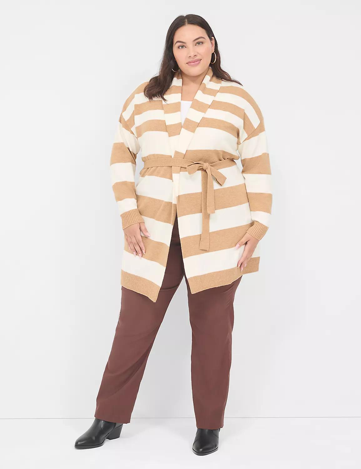 Long-Sleeve Belted Cardigan Product Image