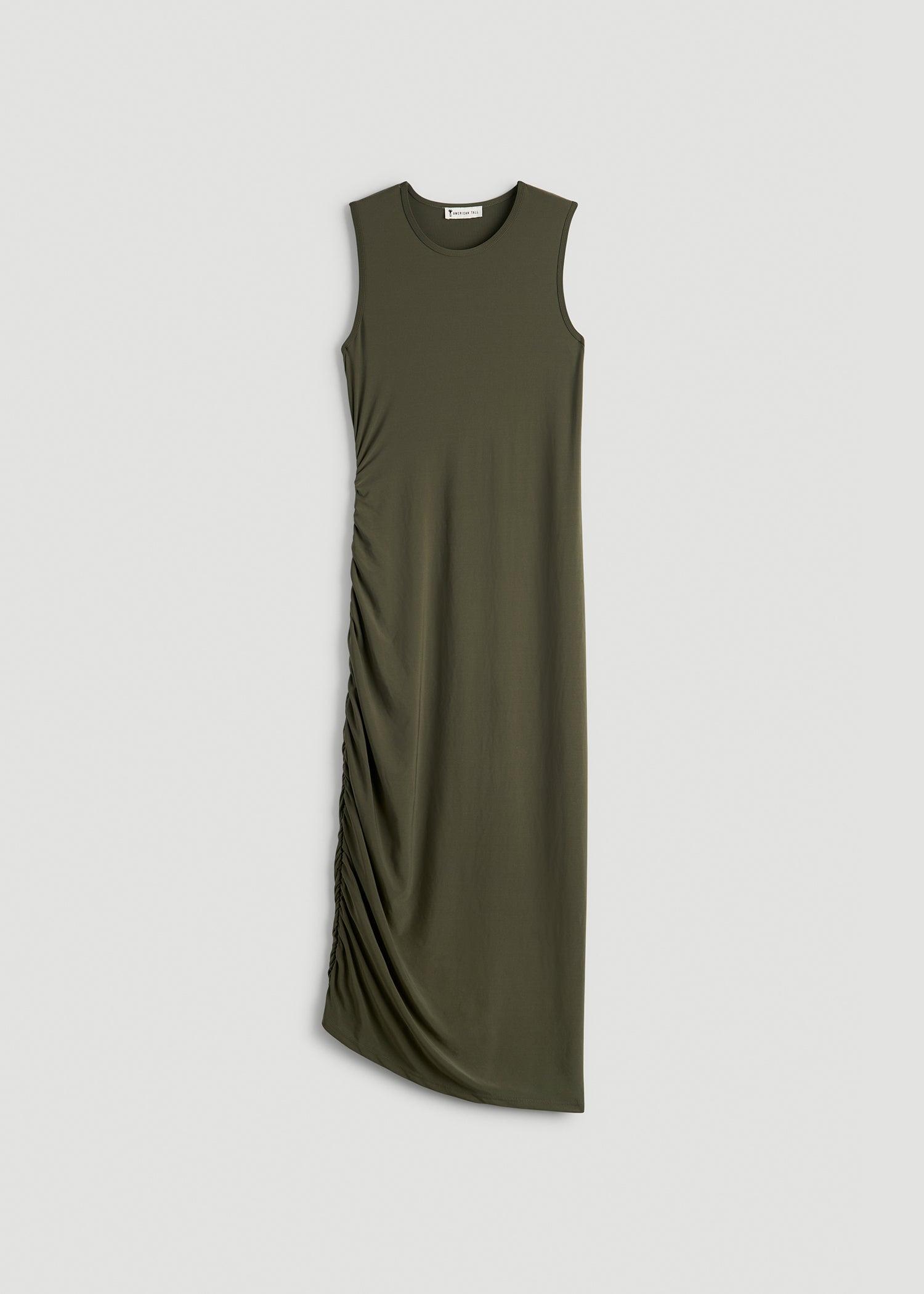 Ruched Jersey Midi Dress for Tall Women in Forest Night Female Product Image