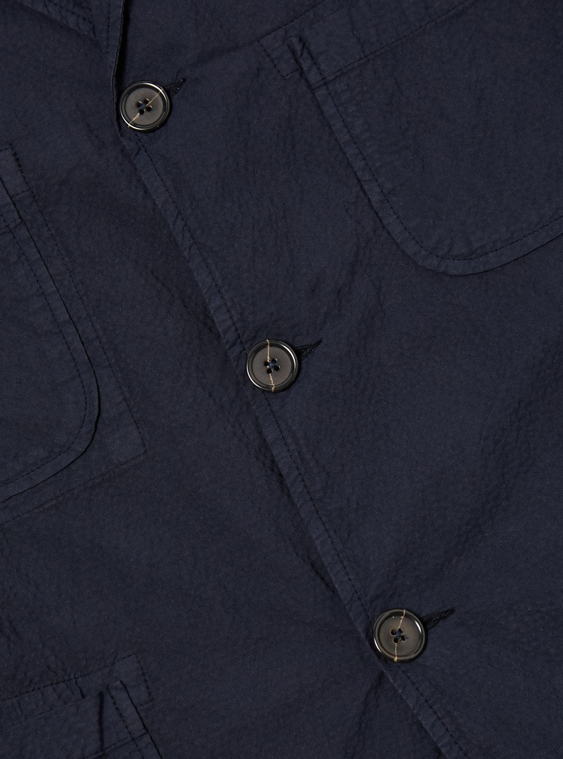 Universal Works Five Pocket Jacket in Navy Seersucker II Product Image