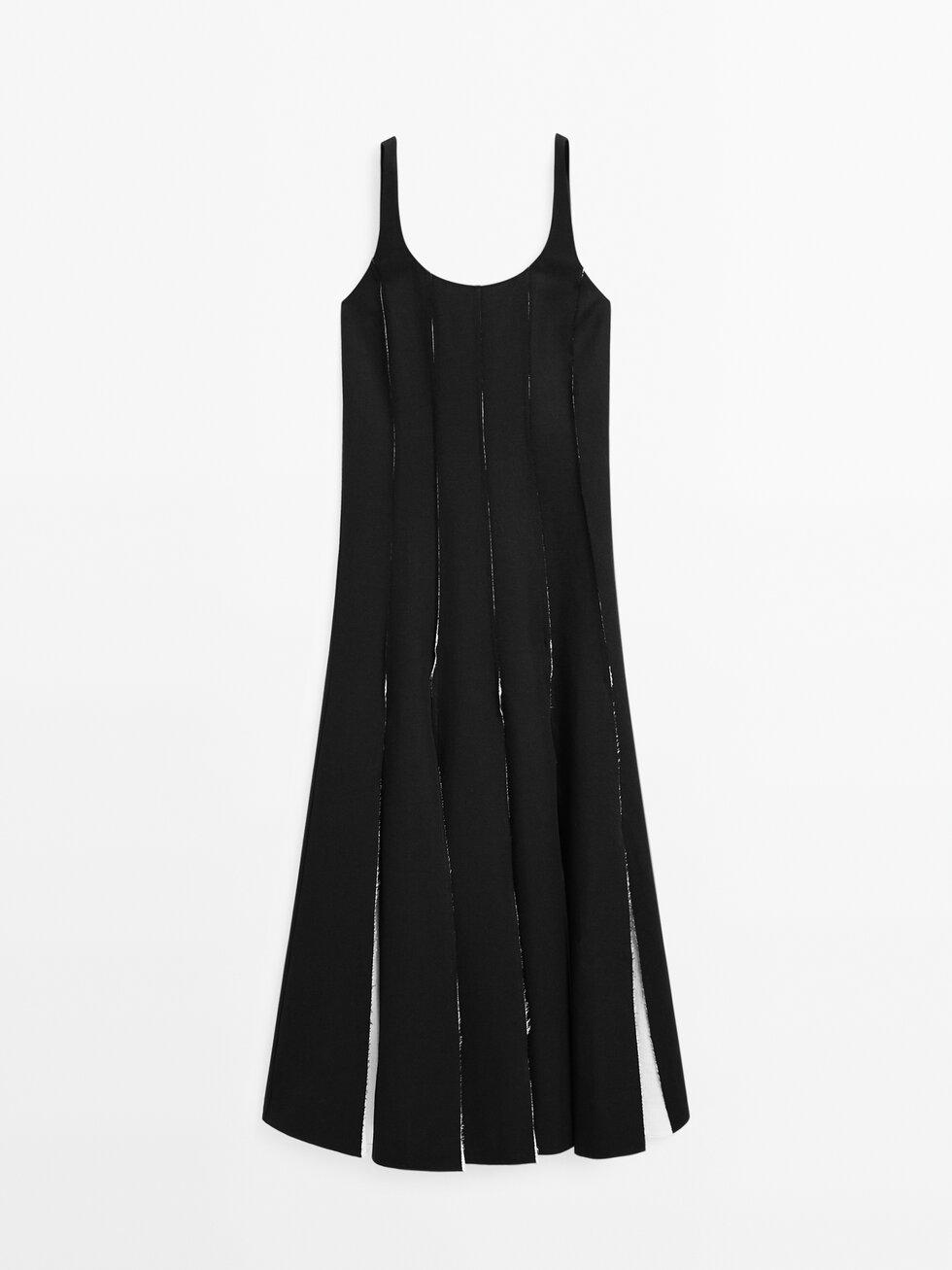 Long flowing linen blend dress Product Image