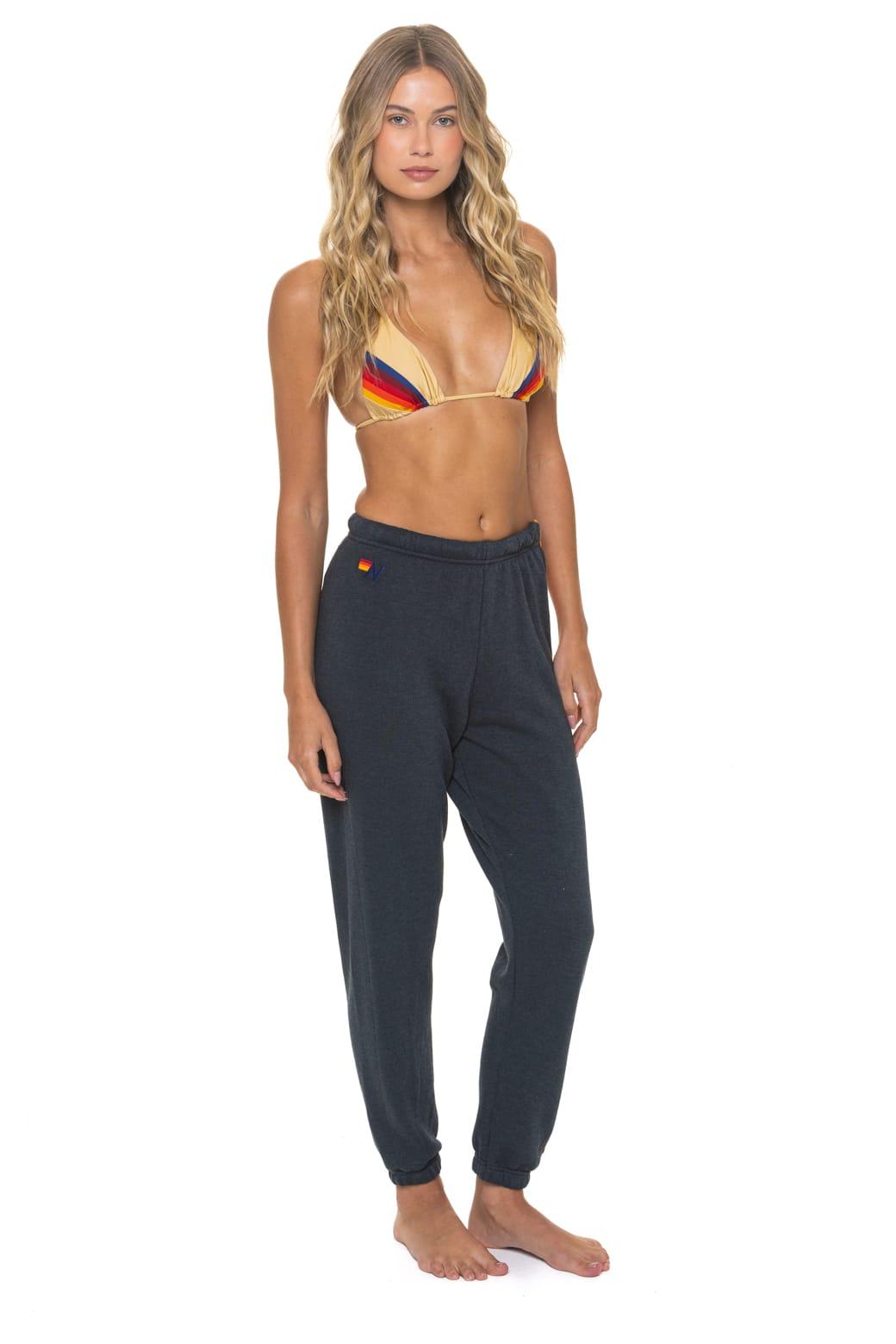 5 STRIPE SWEATPANTS - CHARCOAL Female Product Image