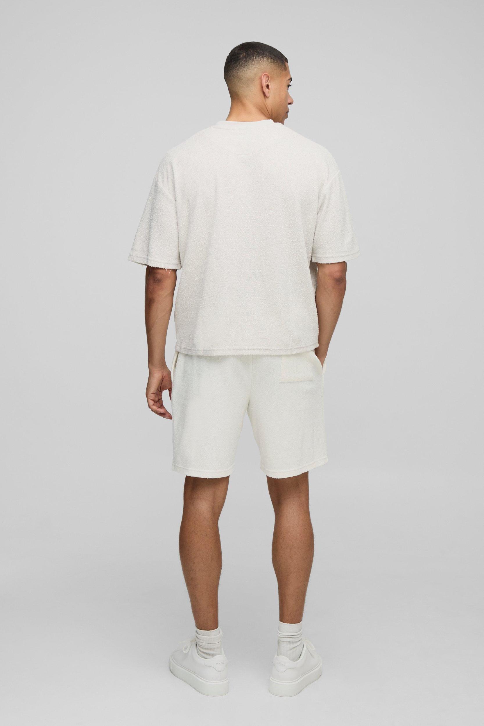 Oversized Boxy Natural Texture T-Shirt | boohooMAN USA Product Image