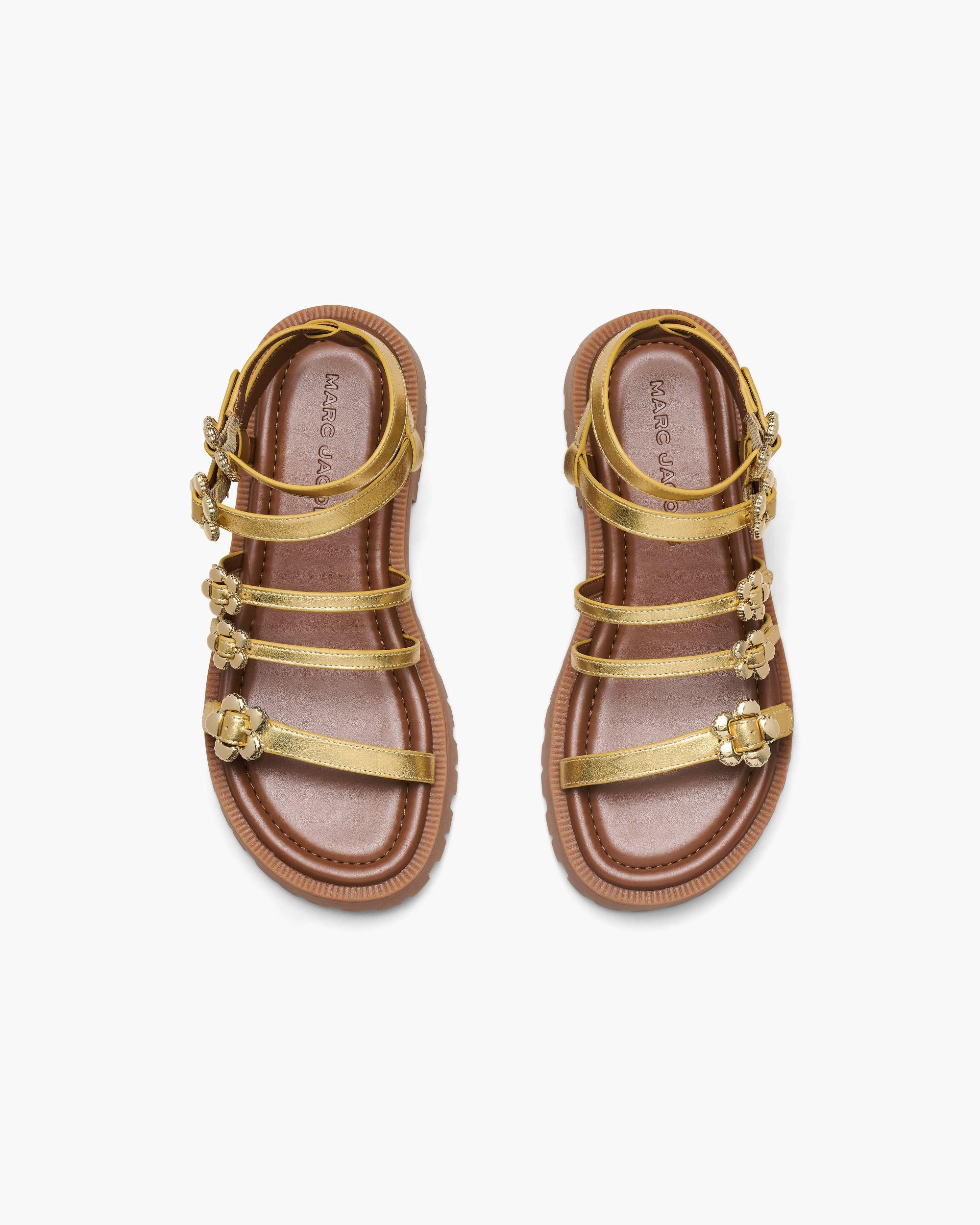 The Metallic Leather Daisy Gladiator Sandal Product Image