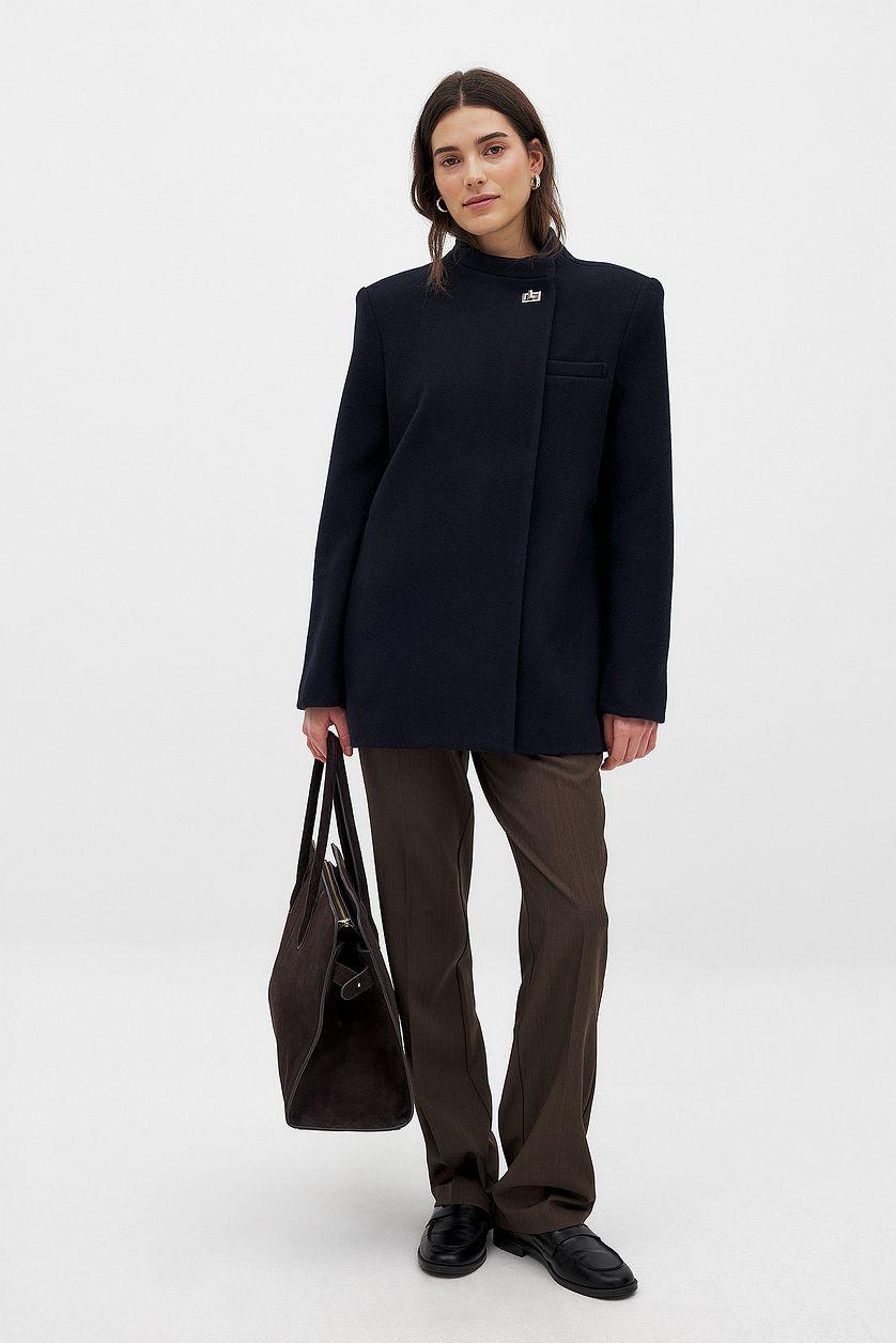 Wool Blend Buckle Detail Jacket Product Image