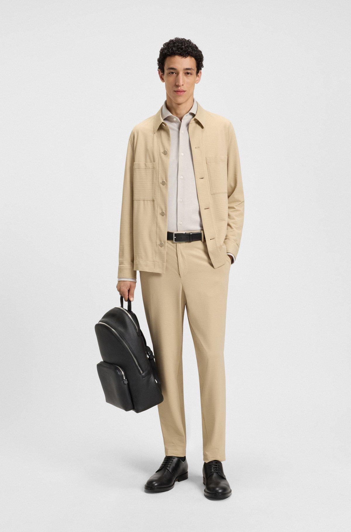 Slim-fit shirt in cotton-piqué jersey Product Image