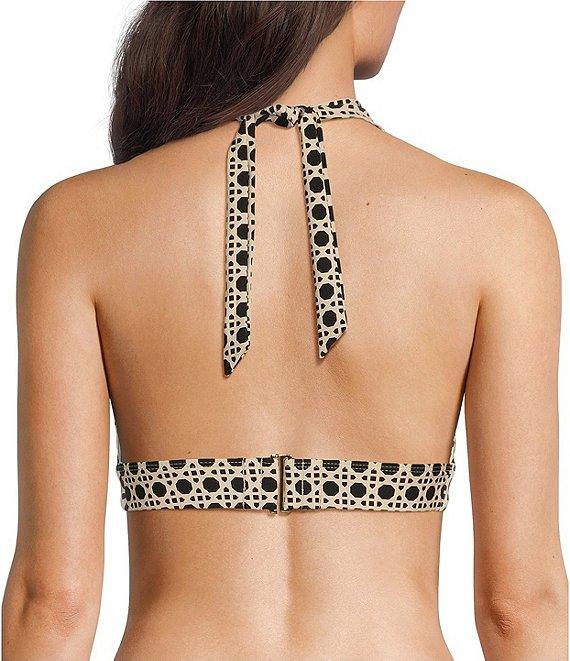 Alex Marie Signature Sculpt Geo Lattice Banded Triangle Halter Bralette Swim Top Product Image