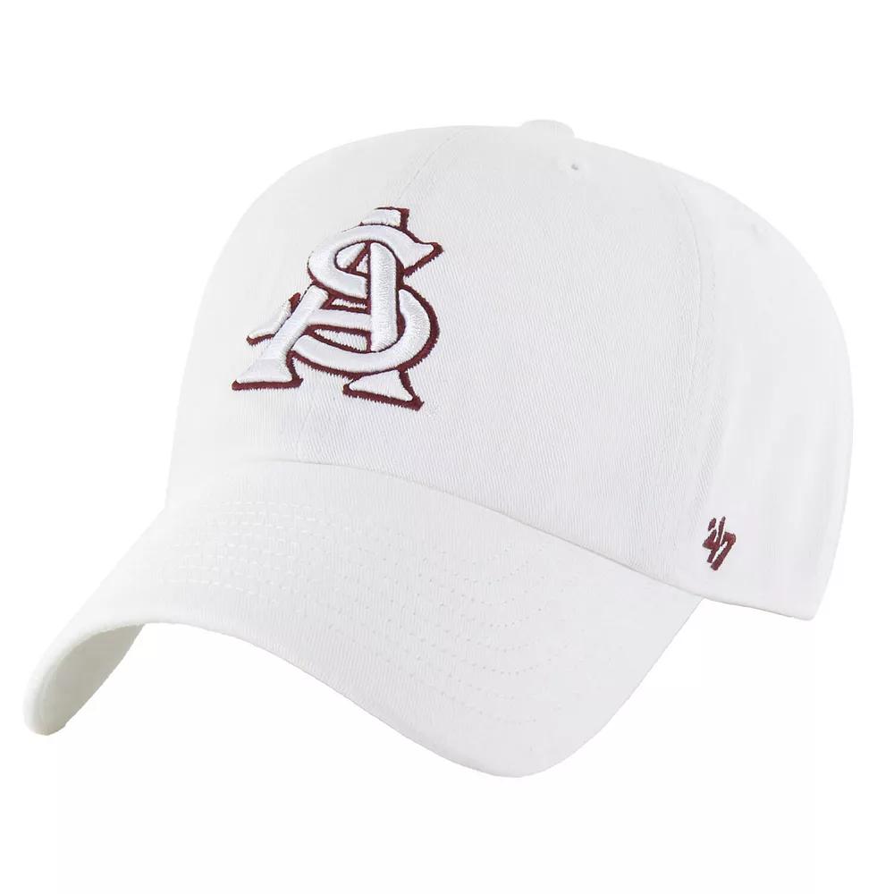 Men's '47 White Arizona State Sun Devils Clean Up Adjustable Hat Product Image