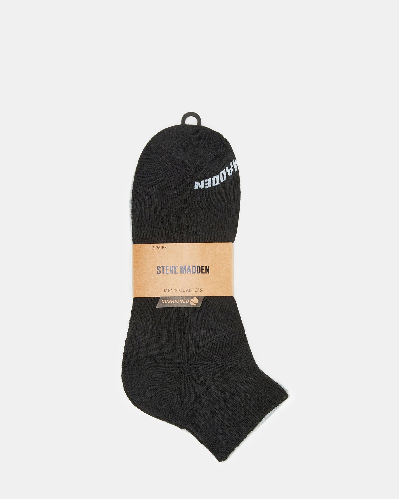 SPORT CUSHION QUARTER SOCKS BLACK/WHITE Male Product Image