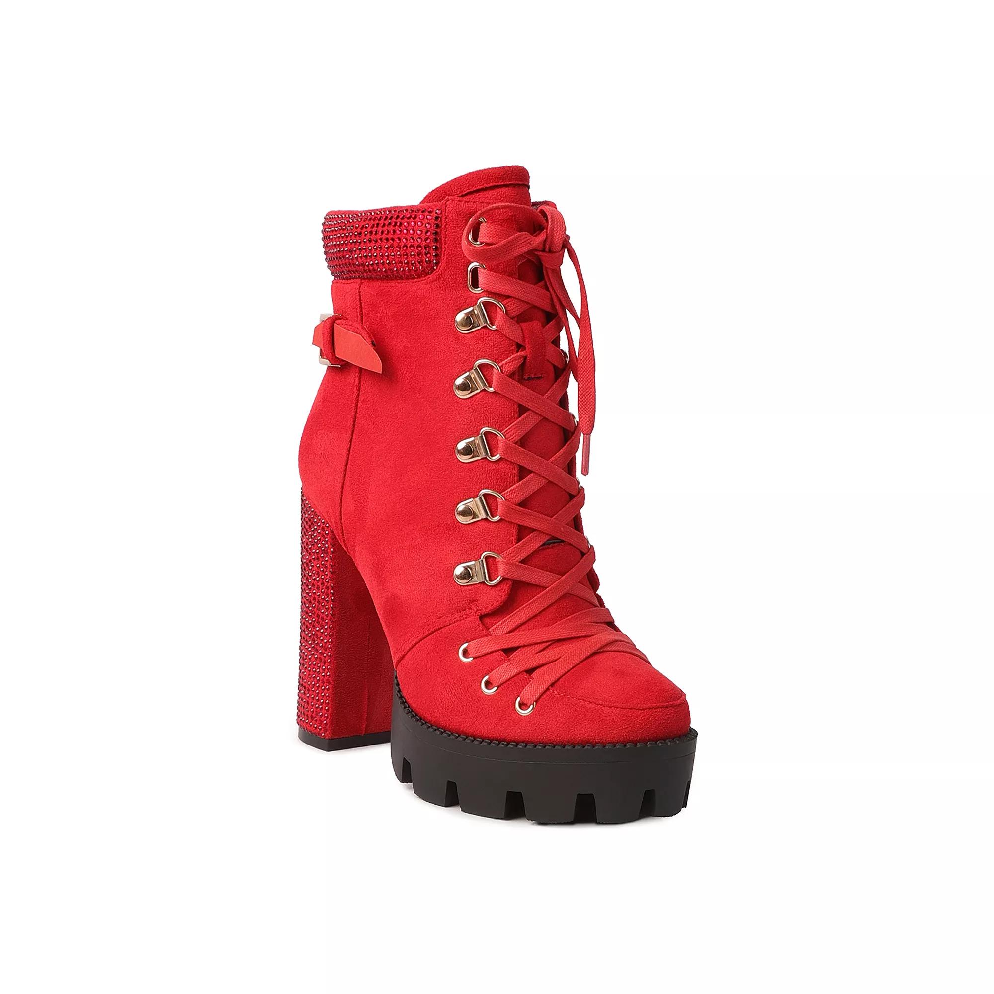 London Rag Birch Diamante Women's Platform Ankle Boots,  Product Image