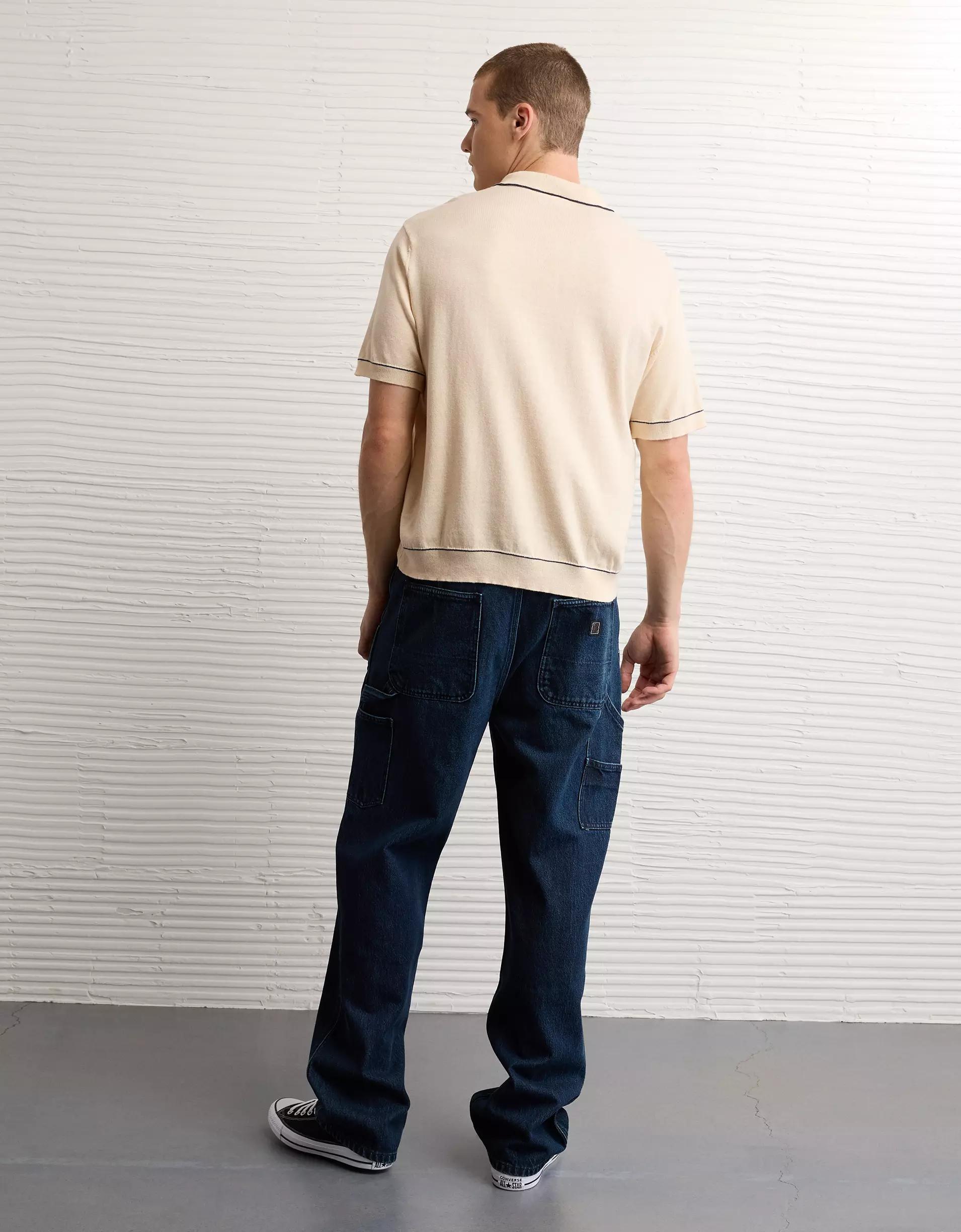 AE Tipped Sweater Polo Shirt Product Image