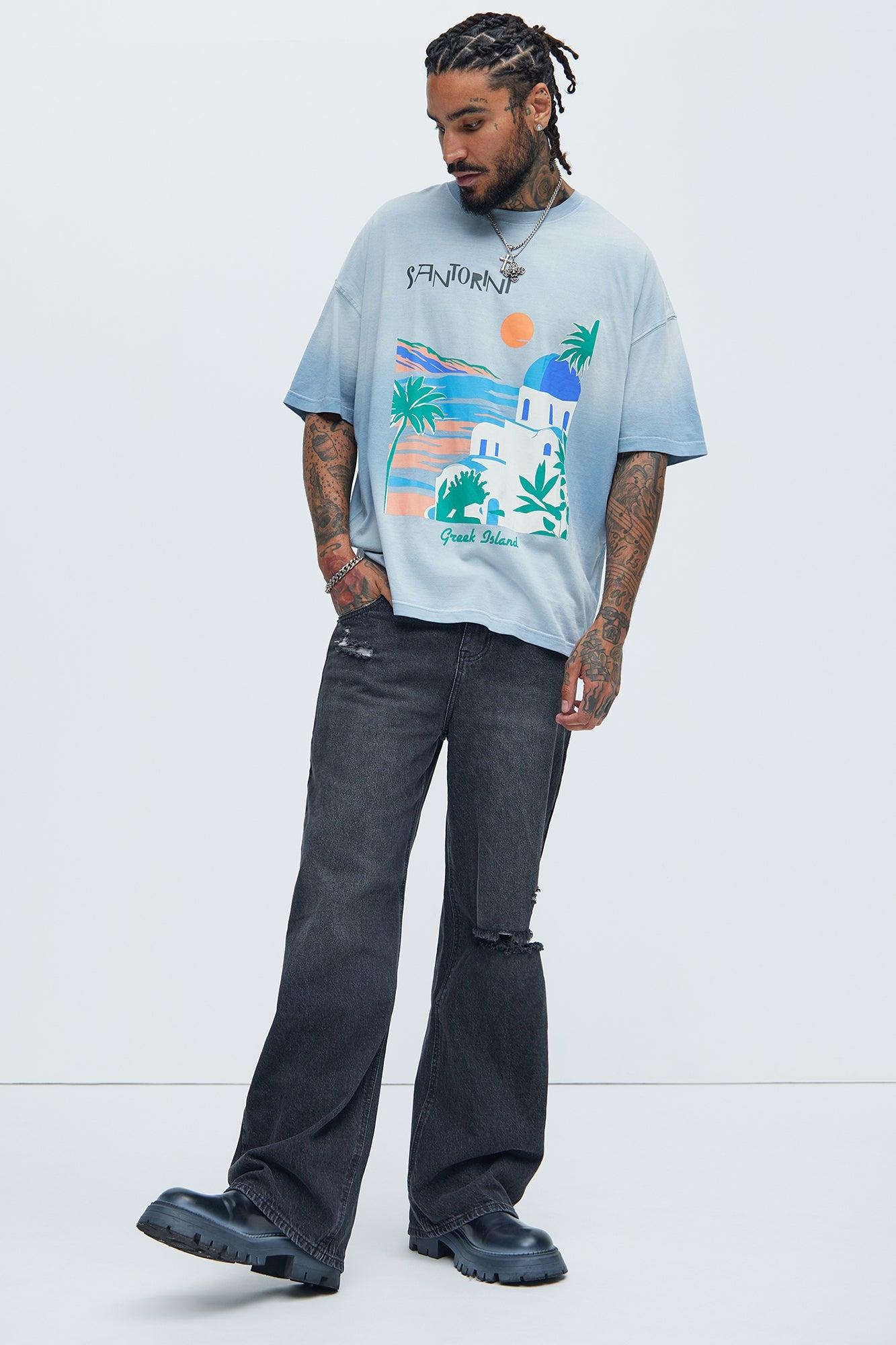 Santorini Oversize Short Sleeve Tee - Light Blue Product Image