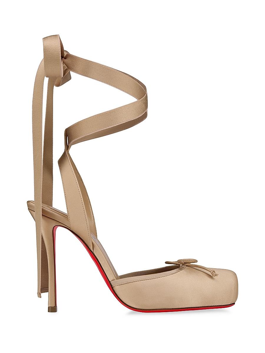 Womens Cassia Lace Up 100MM Satin Pumps Product Image