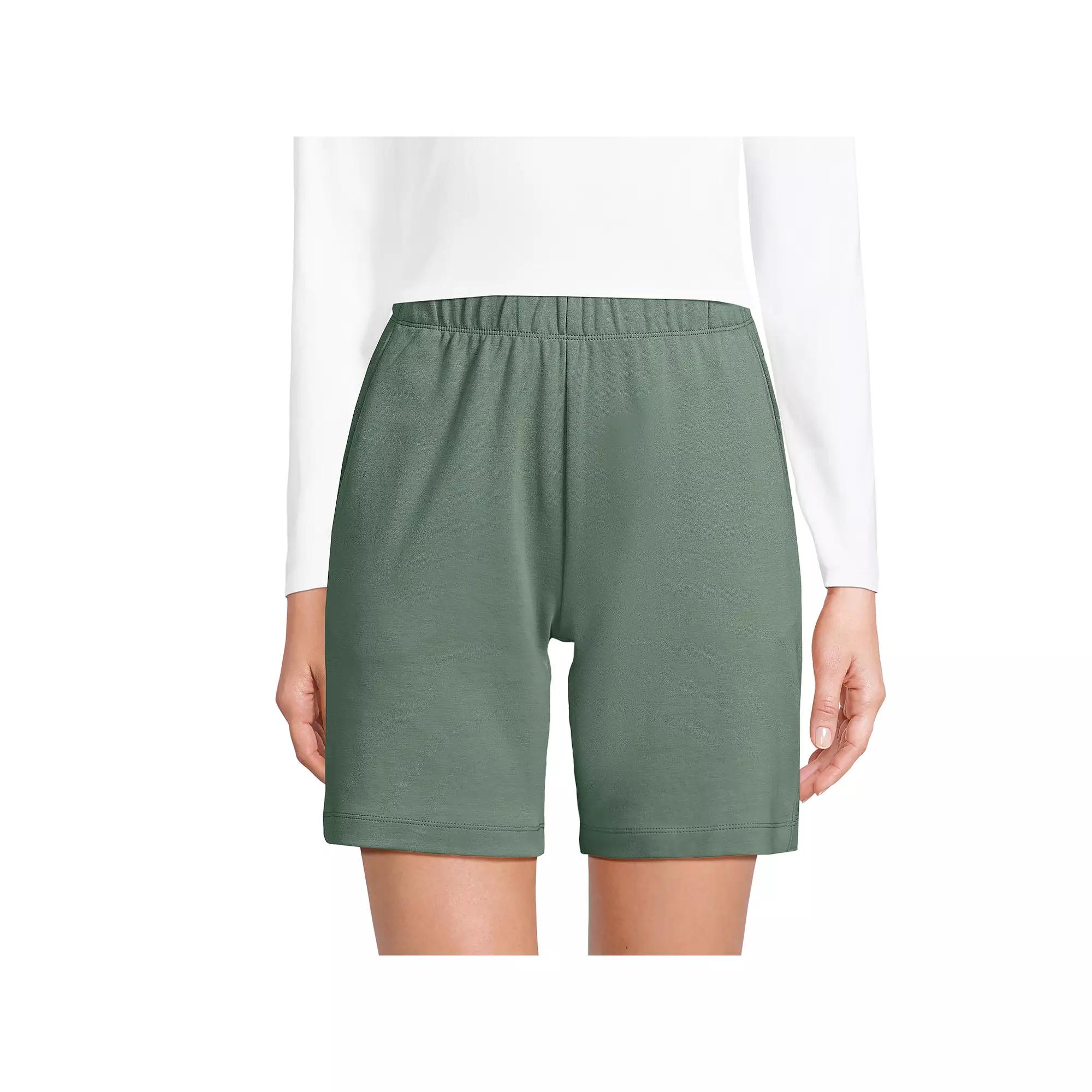 Petite Lands' End Sport Knit Pull-On Shorts, Women's, Size: Large Petite, Lily  Green Product Image
