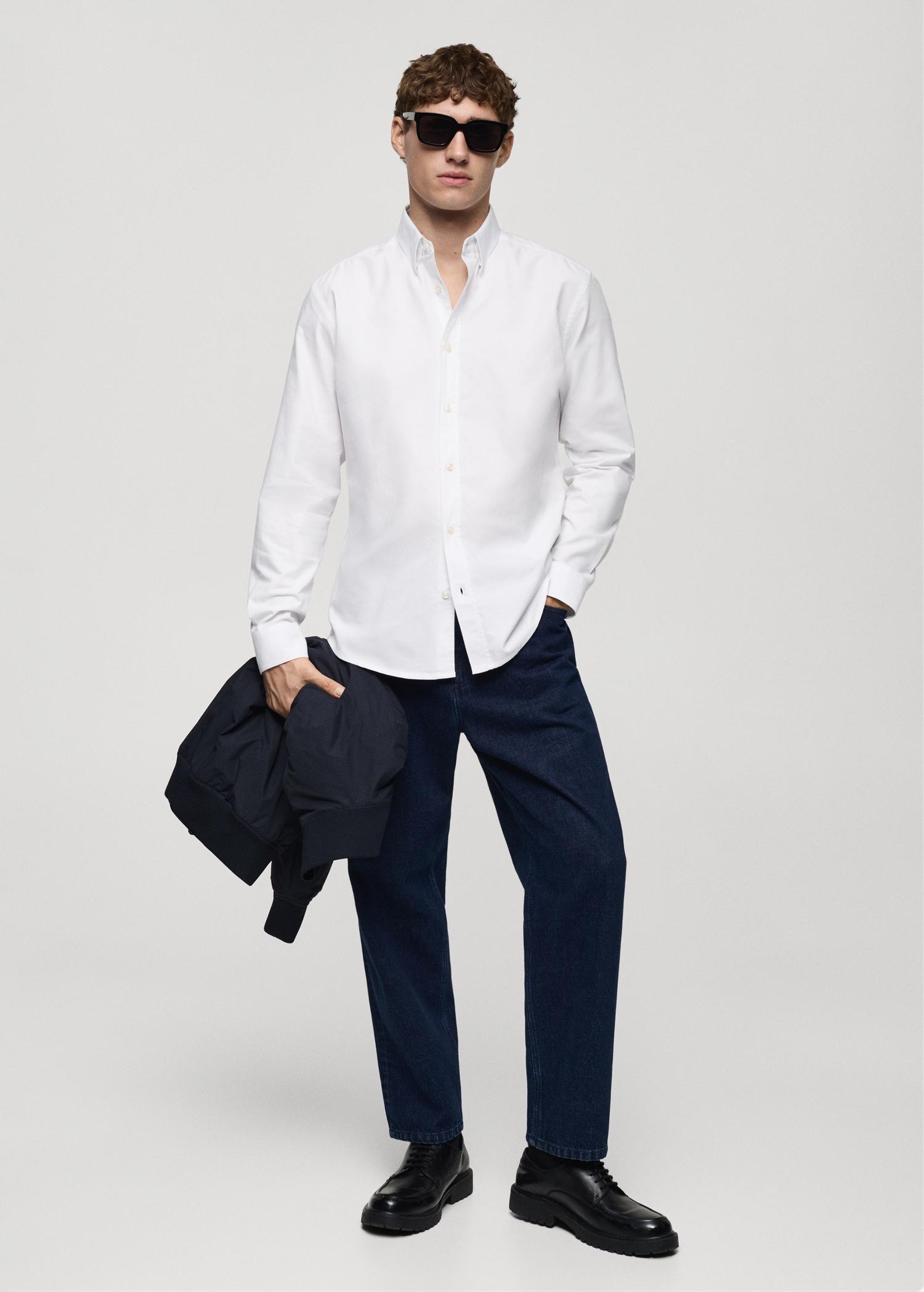 100% cotton Oxford shirt - Men | MANGO USA Product Image