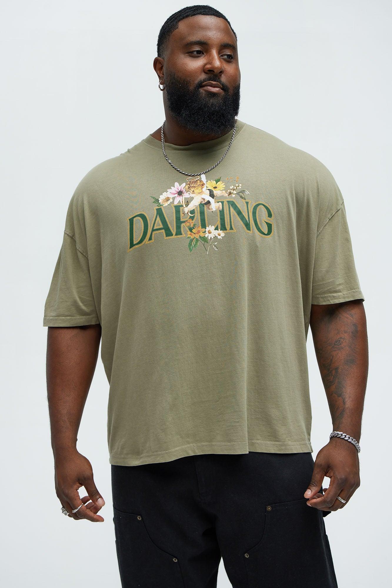 Darling Your Flowers Oversized Short Sleeve Tee - Olive Product Image