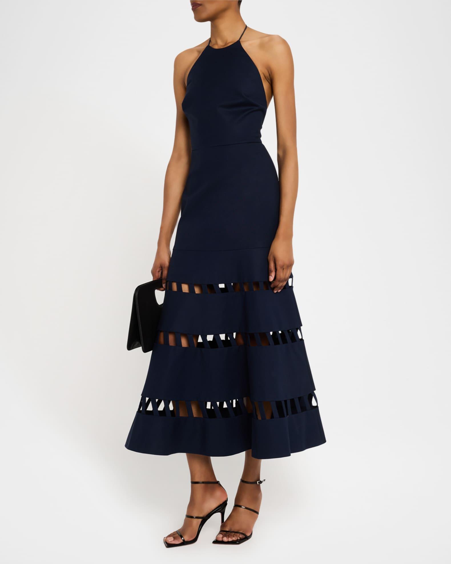 Janessa Cut-Out Halter Midi Dress Product Image