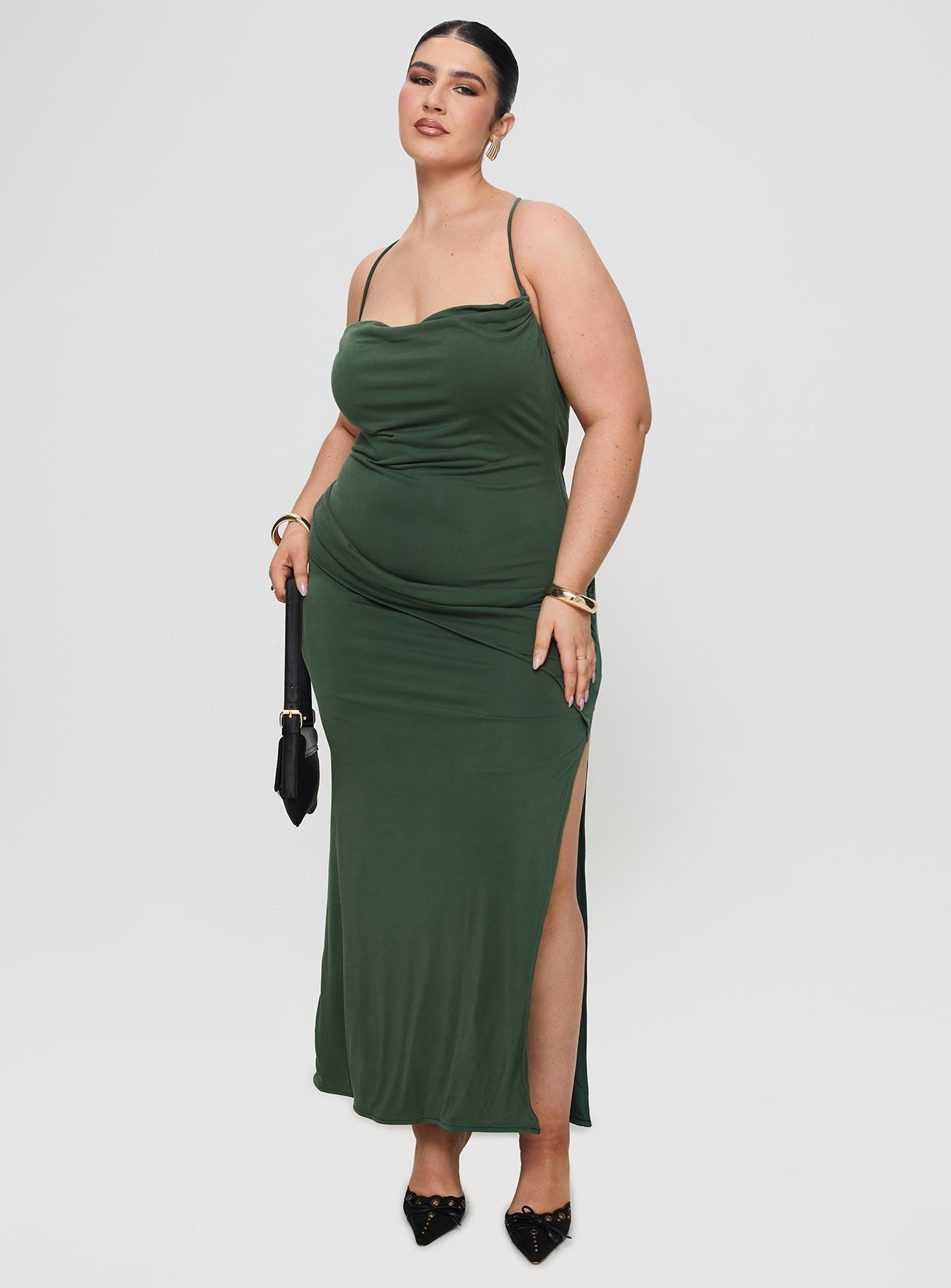Marchesi Maxi Dress Green Curve Product Image