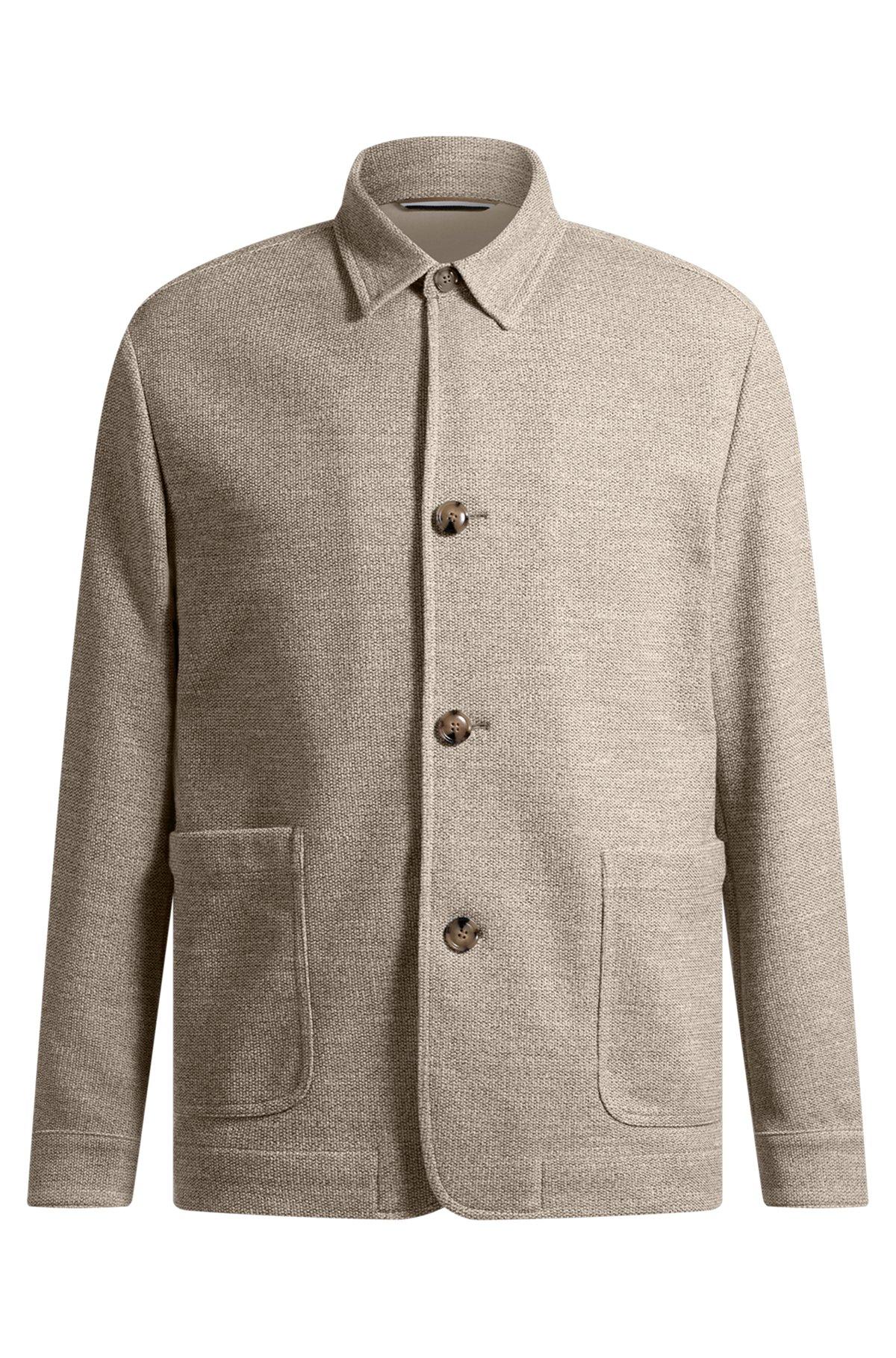 Relaxed-fit overshirt in patterned fabric Product Image